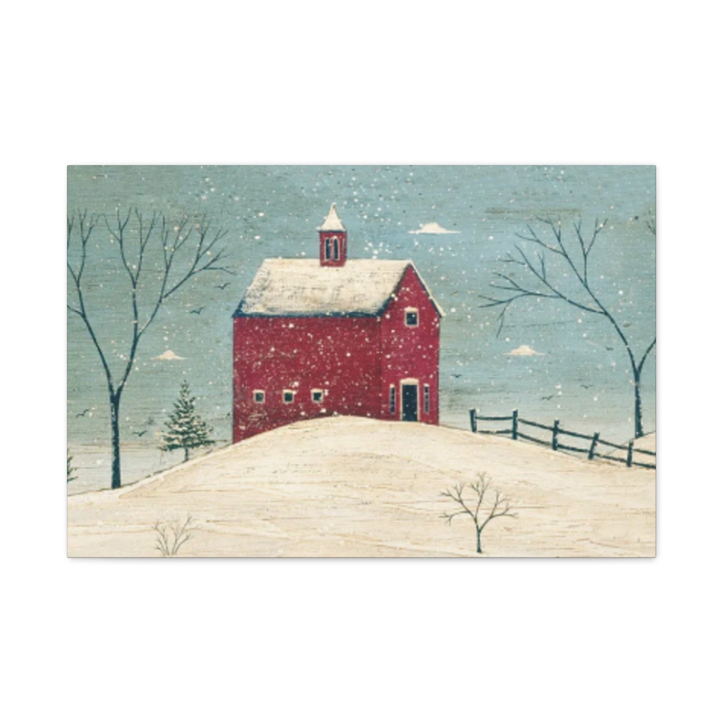 Red Snow House Kimble Warren Wall Art & Canvas Prints