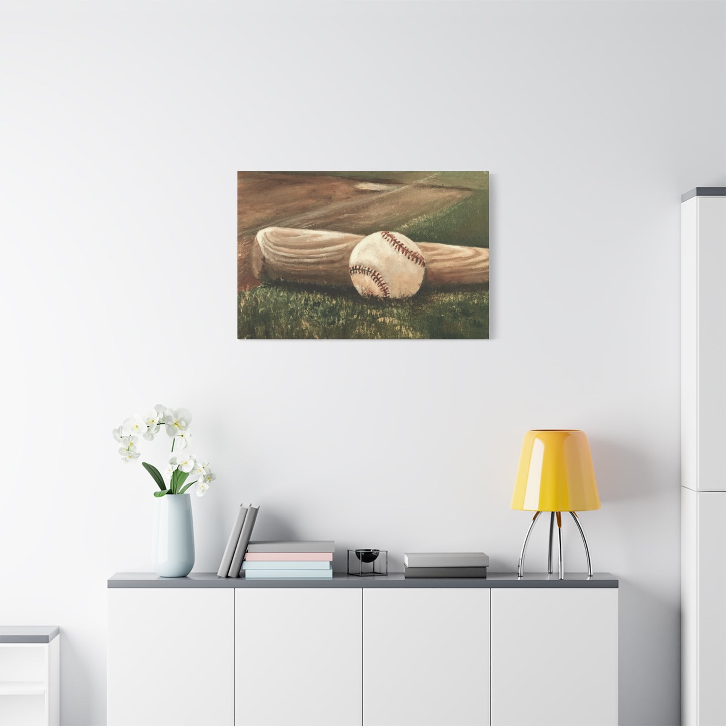 Baseball Bat and Ball Flag Wall Art & Canvas Prints