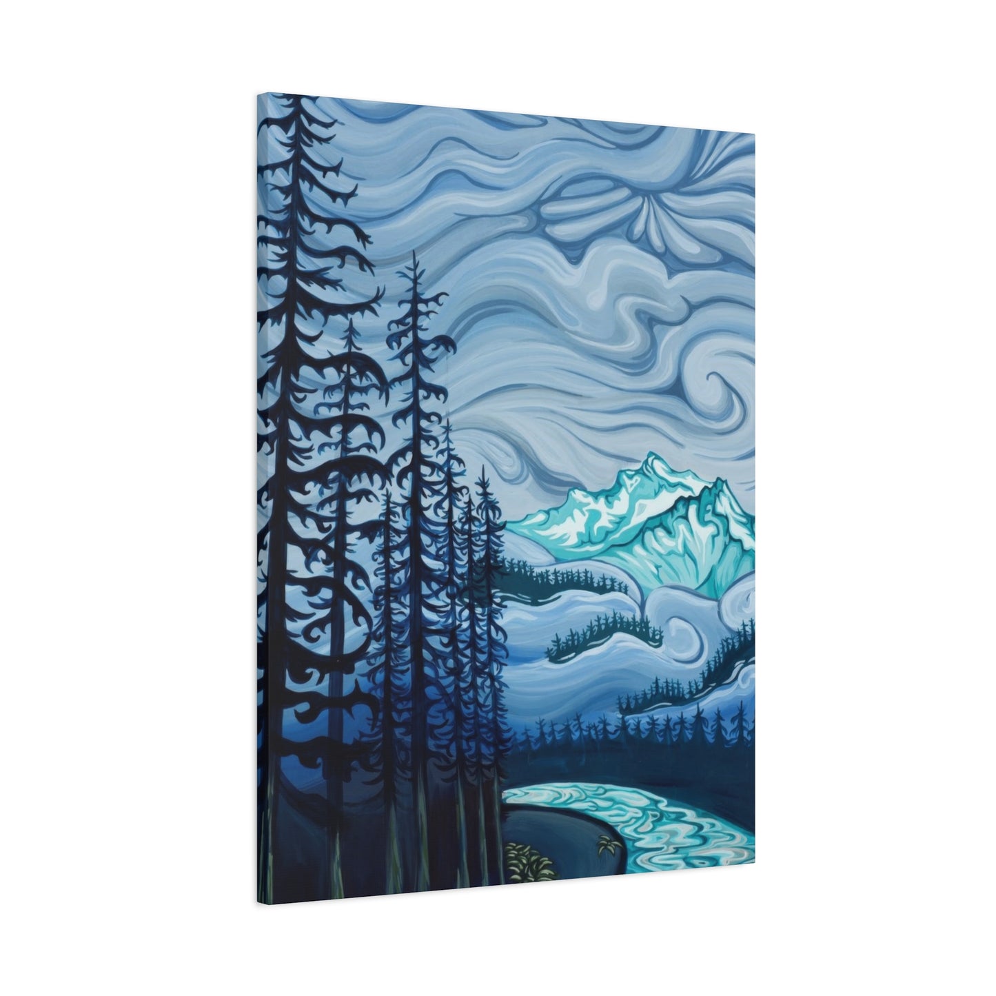 Forest Blue Swirly Sky Wall Art & Canvas Prints