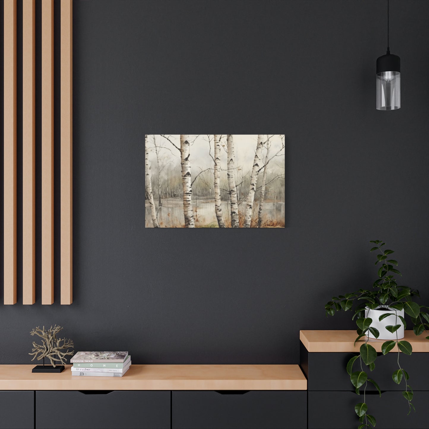 Birch Trees Beside Lake Wall Art & Canvas Prints