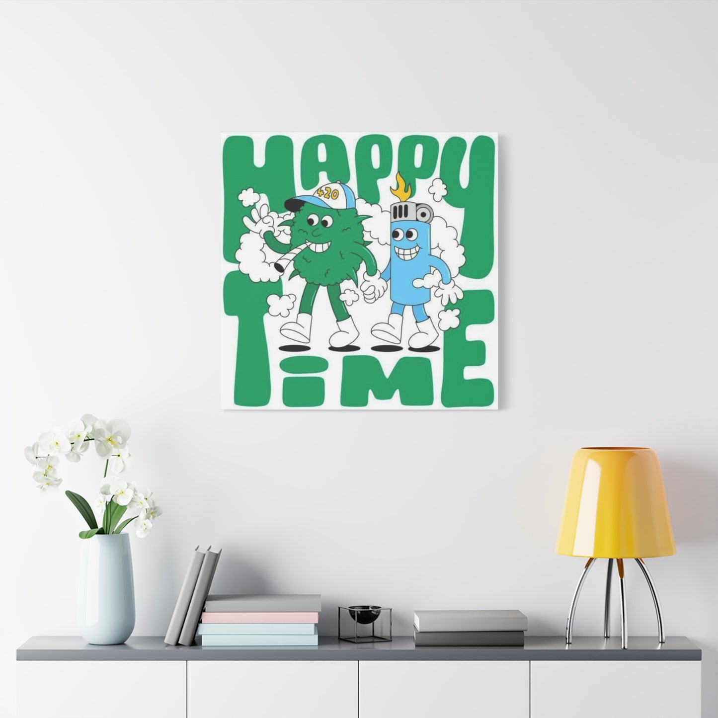 Happy Time Marijuana Wall Art & Canvas Prints
