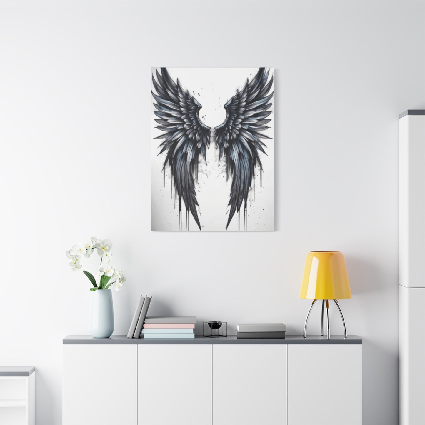 Dark Blue Angel Wings Wall Art & Canvas Prints
