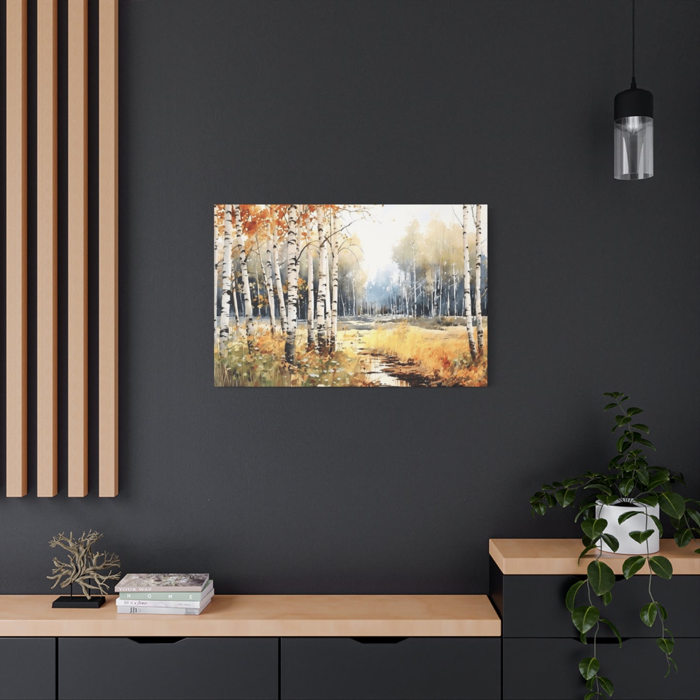 Birch Trees Scenery Painting Wall Art & Canvas Prints