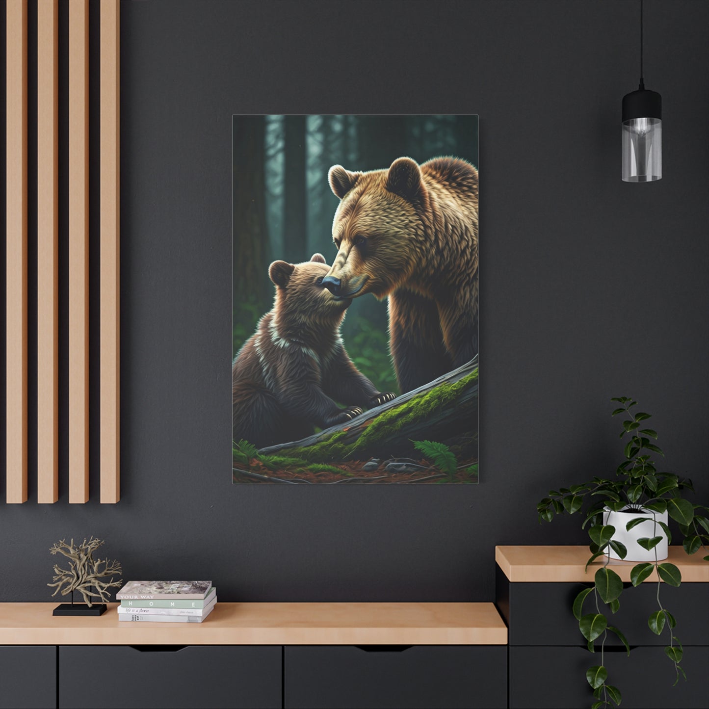 Mother and Cub Bear Forest Wall Art & Canvas Prints