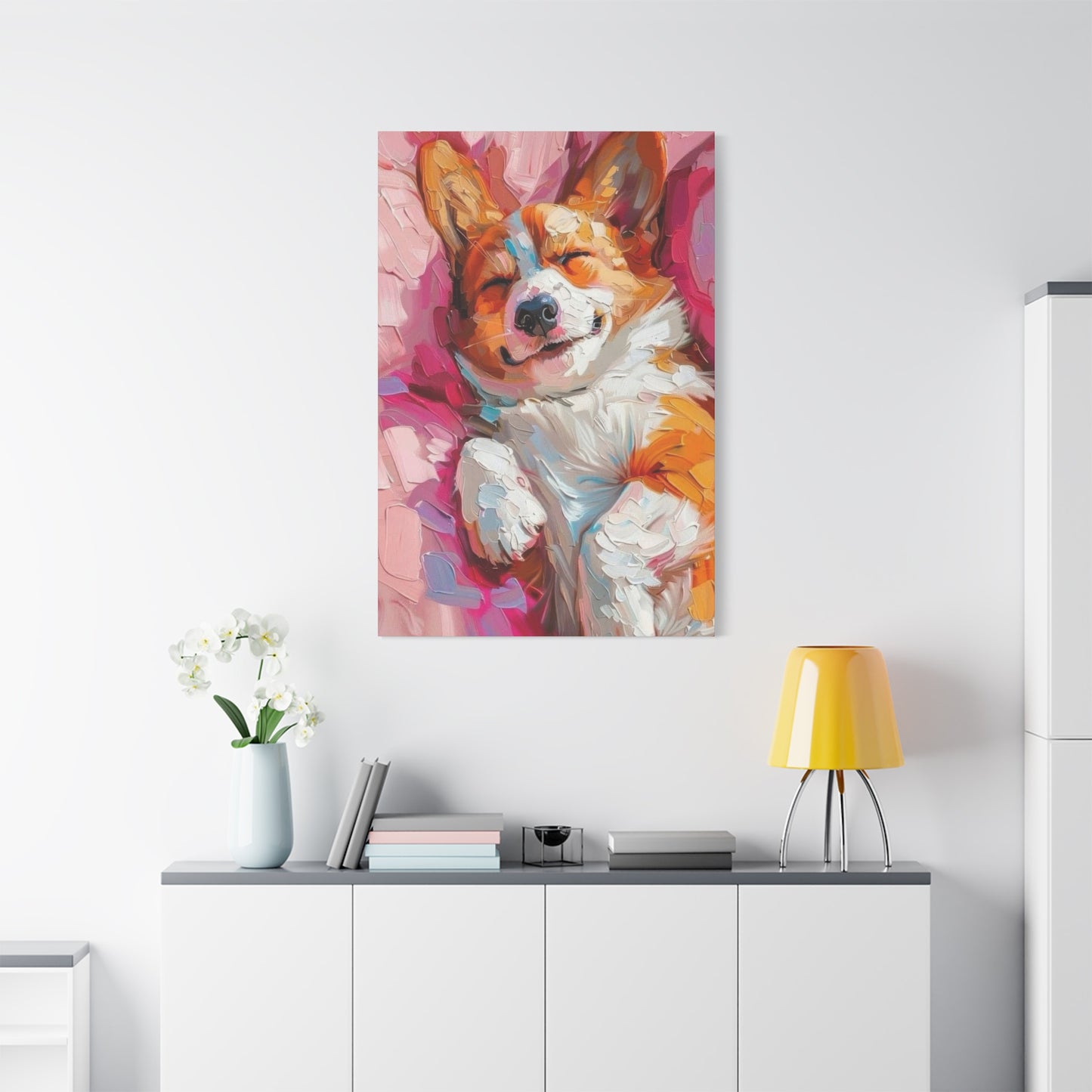 Sleeping Happy Dog Wall Art & Canvas Prints
