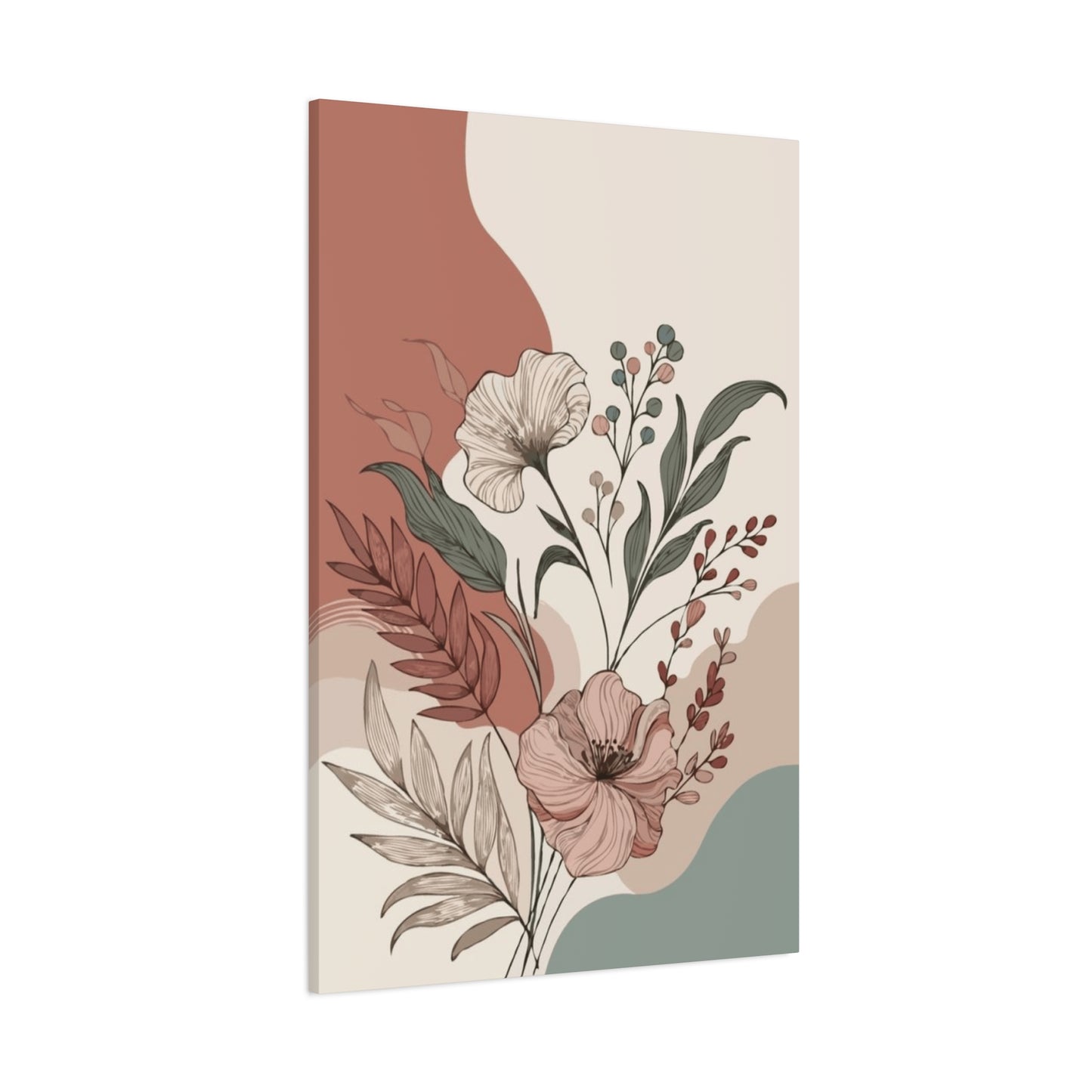 Aesthetic Flowers and Leaves Painting Wall Art & Canvas Prints