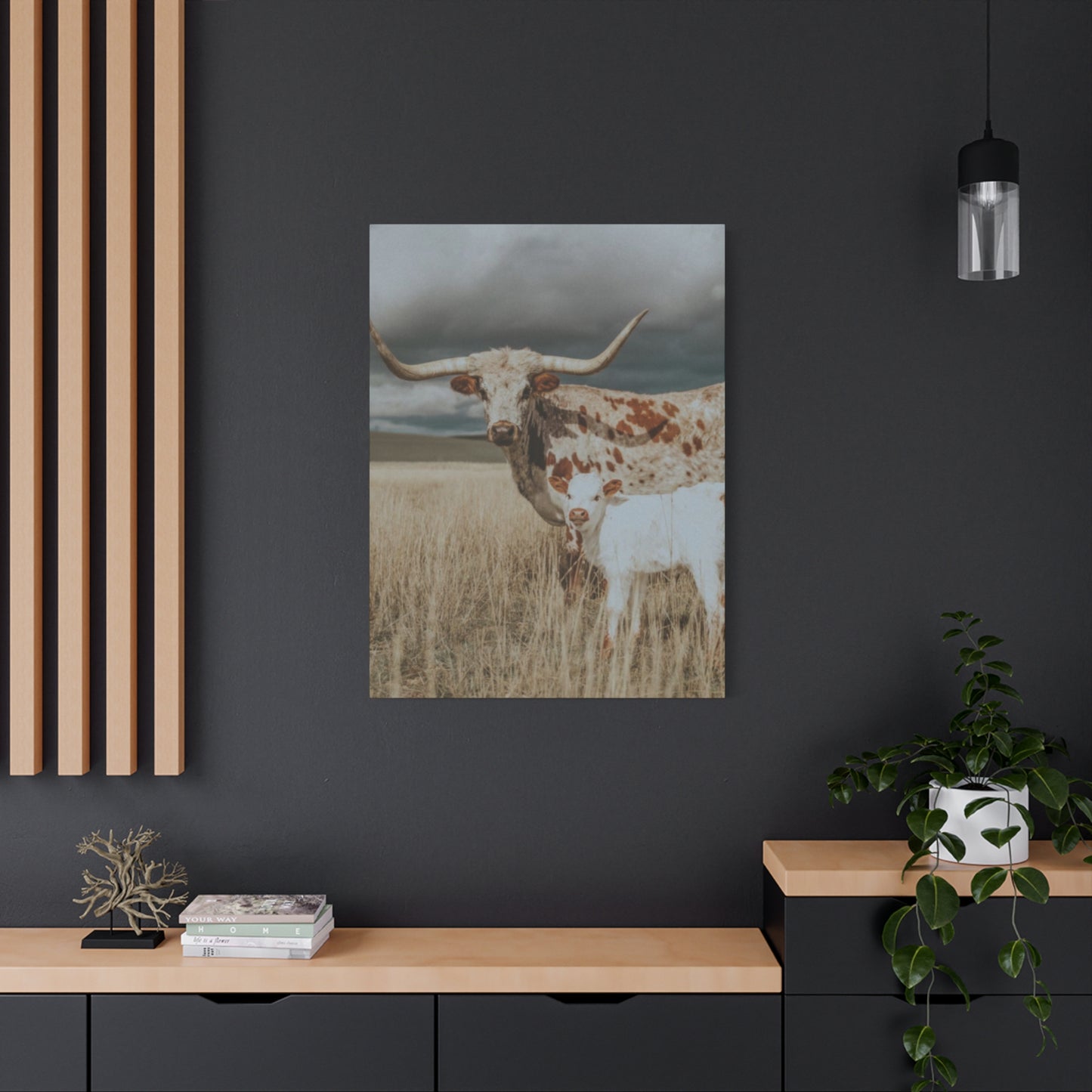 Wild Buffalo Family Longhorn Photos Wall Art & Canvas Prints