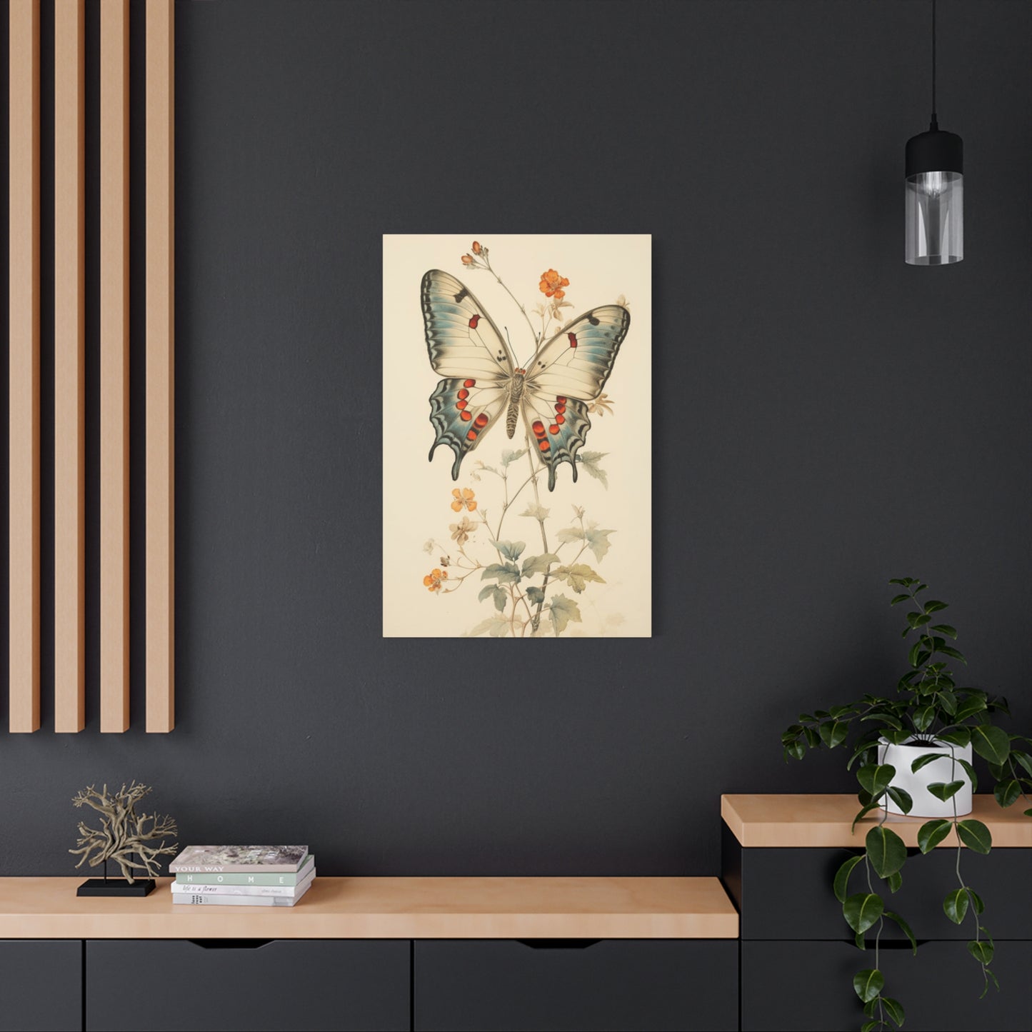 Big Butterfly on Flower Painting Wall Art & Canvas Prints