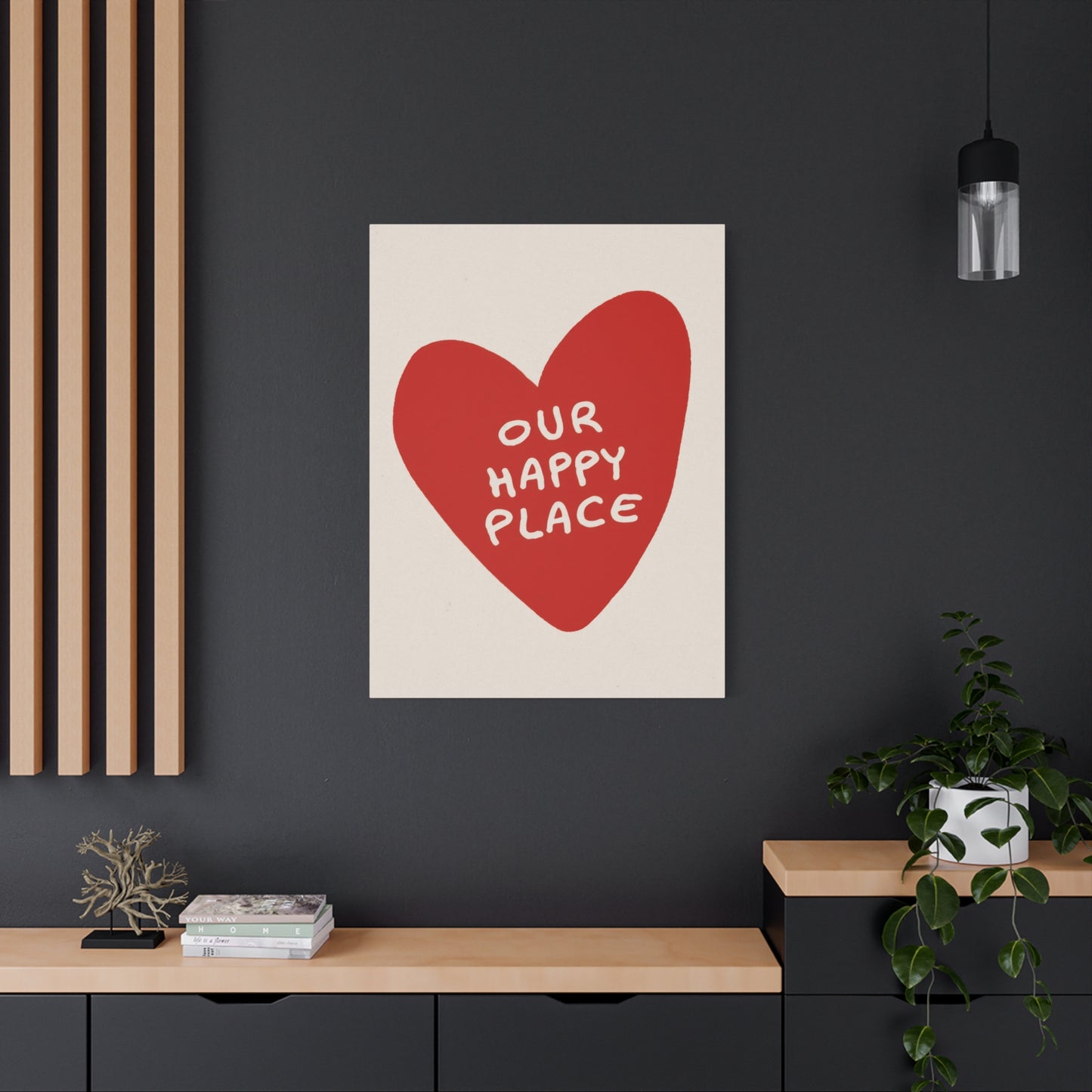 Our Happy Place Red Heart Wall Art & Canvas Prints