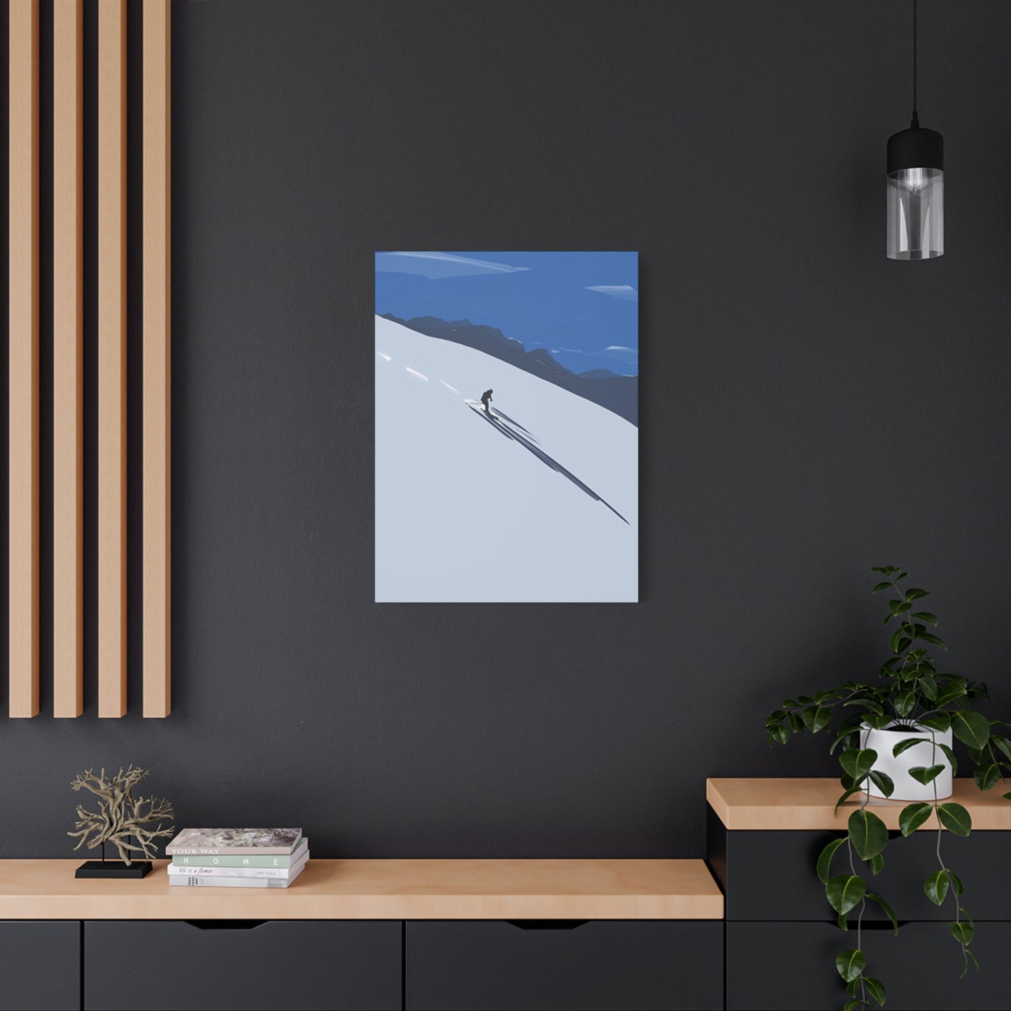 Skiing In Dense Snow Wall Art & Canvas Prints