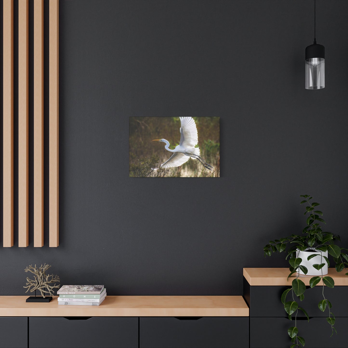 Flying Heron Wall Art & Canvas Prints