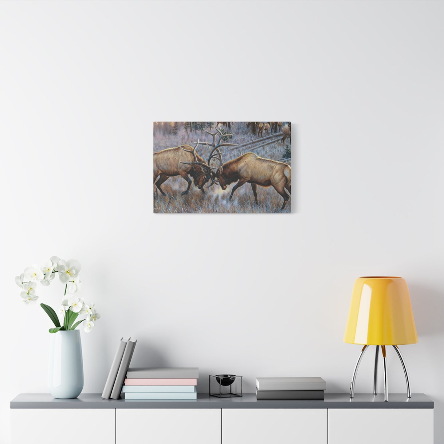 Reindeer Fighting Painting Wall Art & Canvas Prints