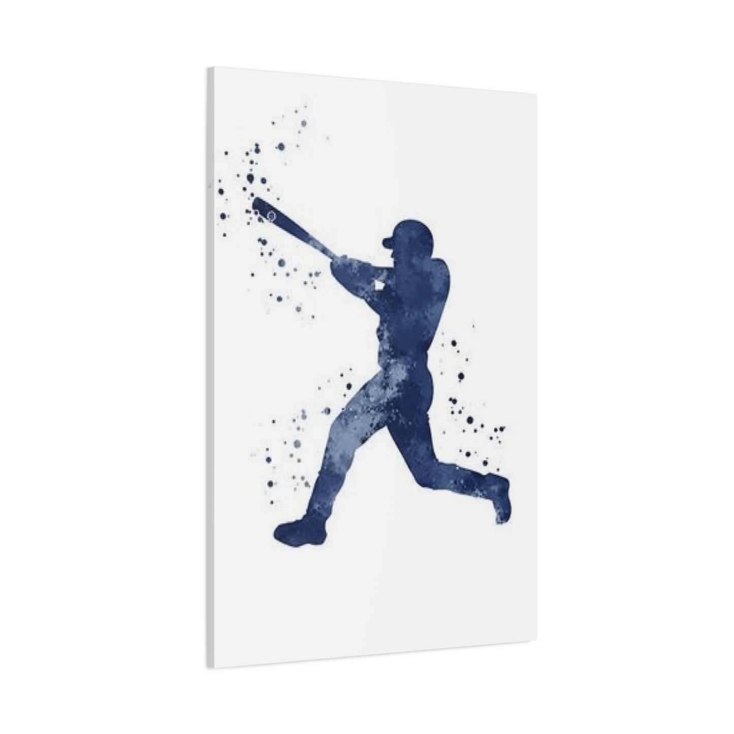 Blue Baseball Player Silhoutte Wall Art & Canvas Prints