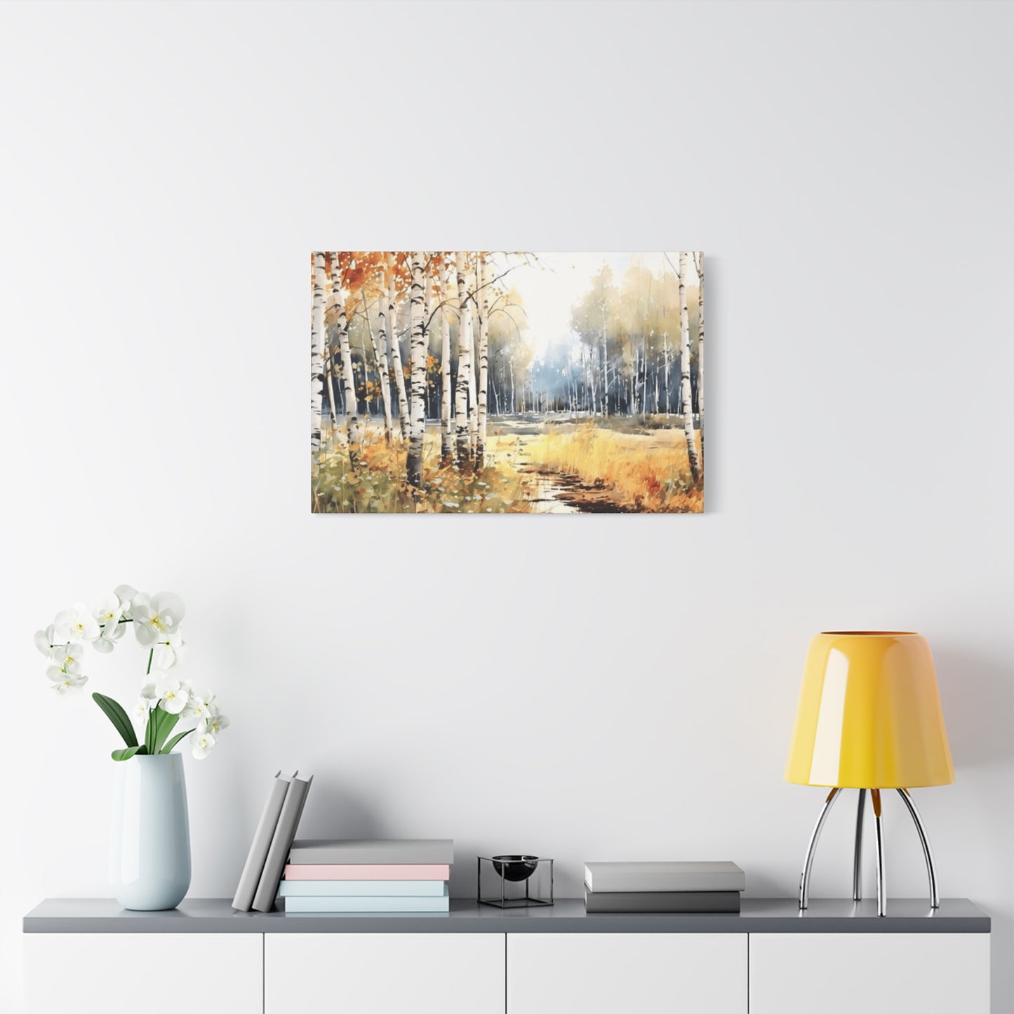Birch Trees Scenery Painting Wall Art & Canvas Prints