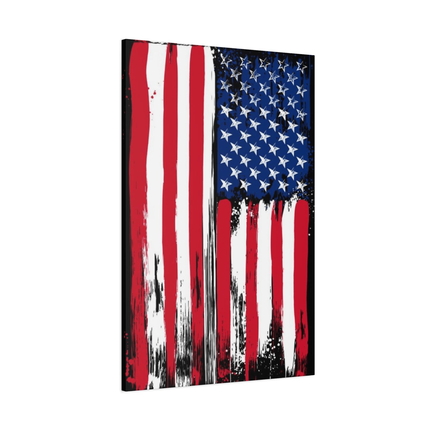 American Flag in Black Background Wall Art & Canvas Prints