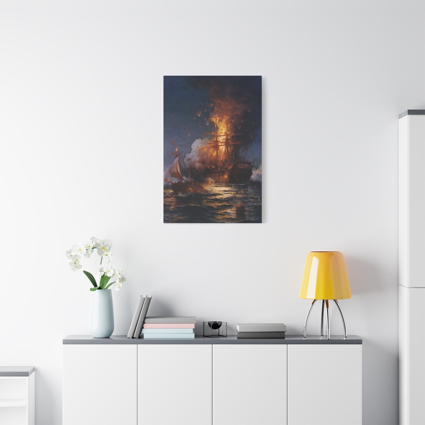 Burning Ship Wall Art & Canvas Prints