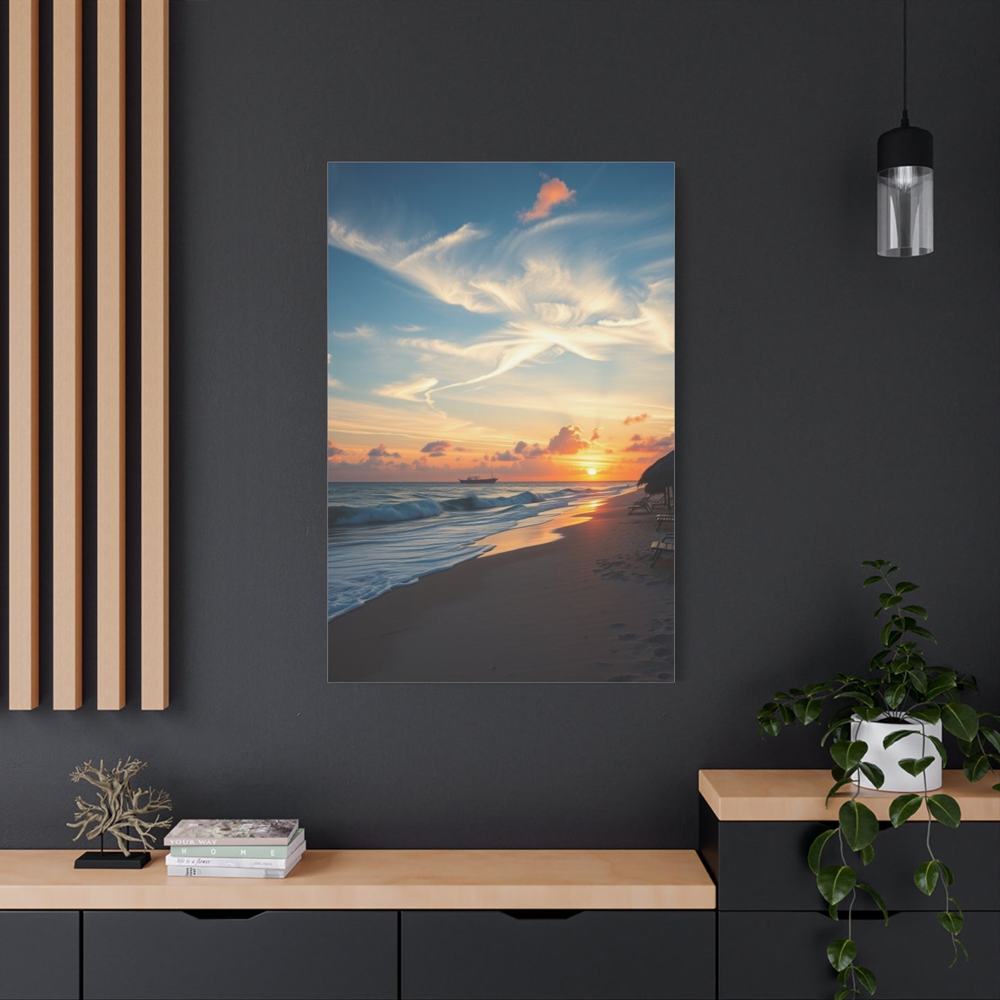 Supreme Beach Sunrise and Sunset Art Collection Wall Art & Canvas Print