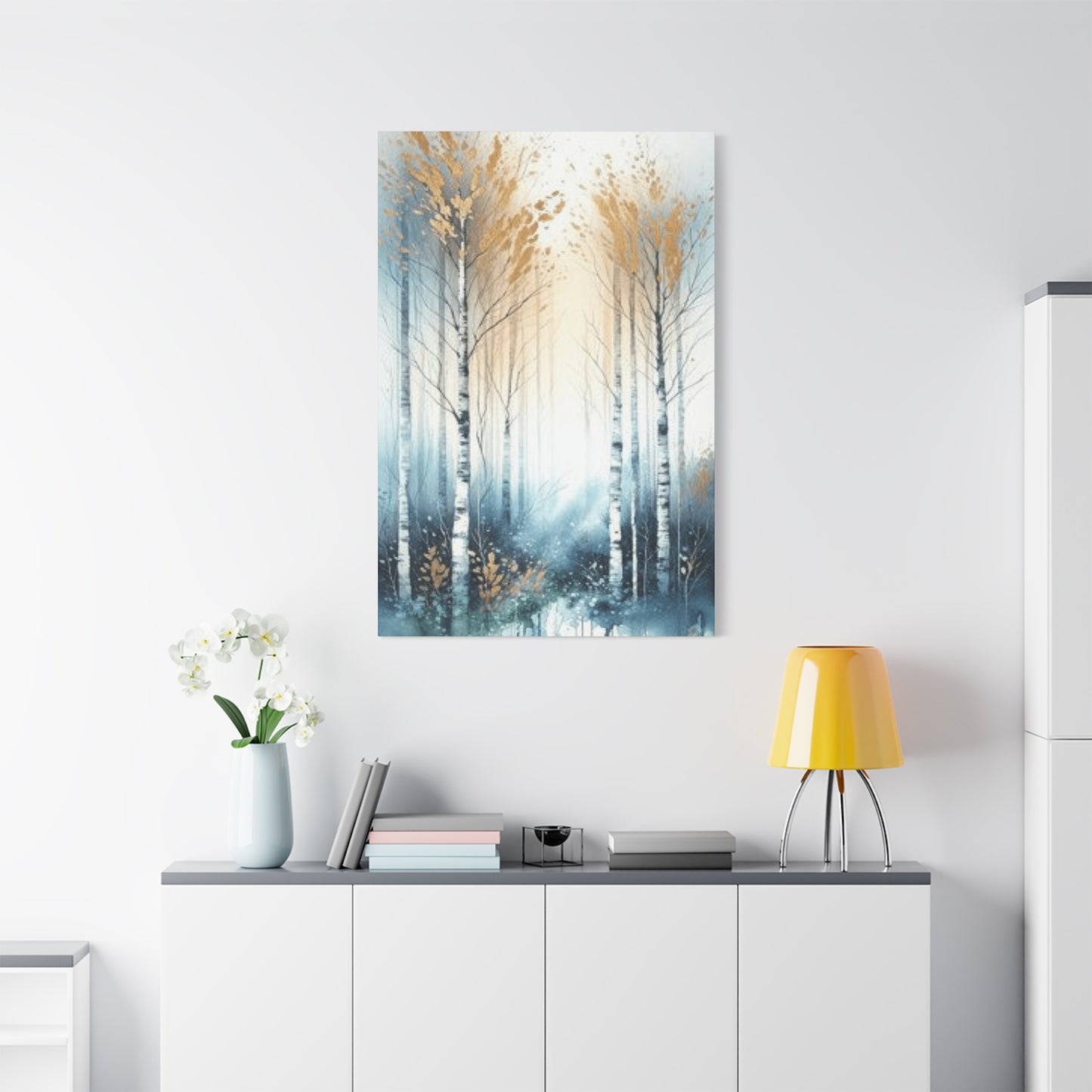 Bright Birch Trees Painting Wall Art & Canvas Prints