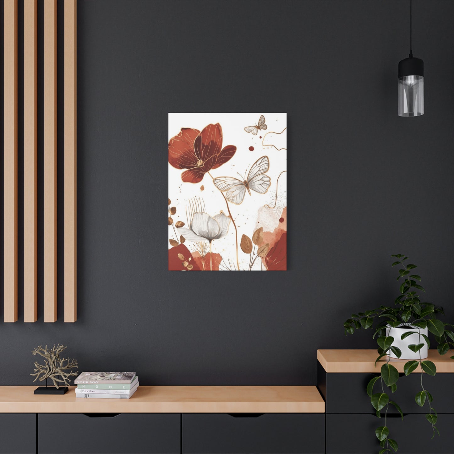 Flowe and Butterfly Painting Wall Art & Canvas Prints