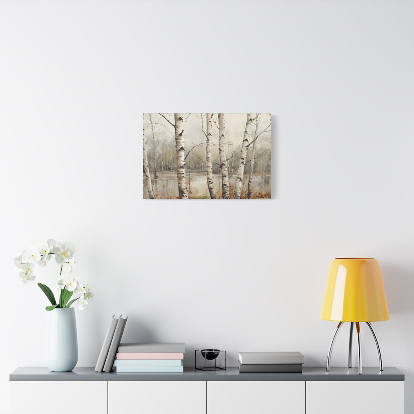 Birch Trees Beside Lake Wall Art & Canvas Prints