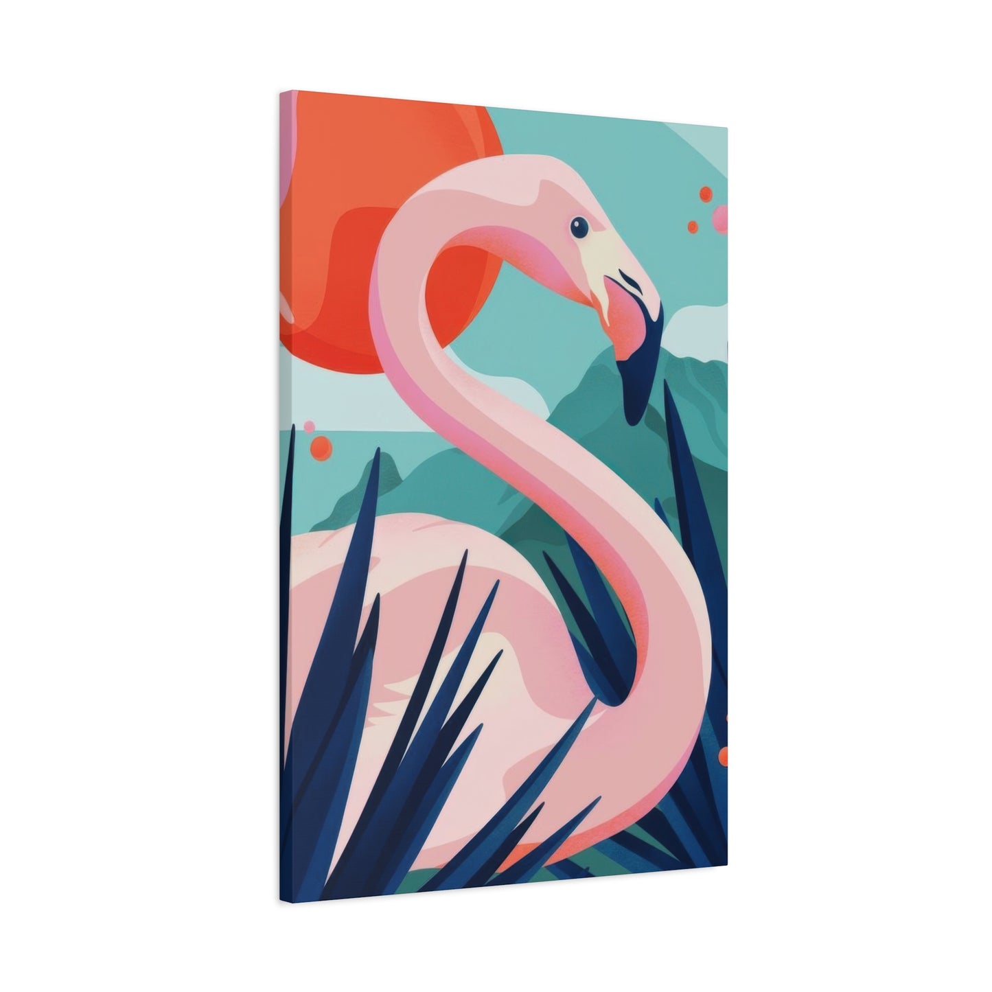 Flamingo Green Blue Wall Art & Canvas Prints