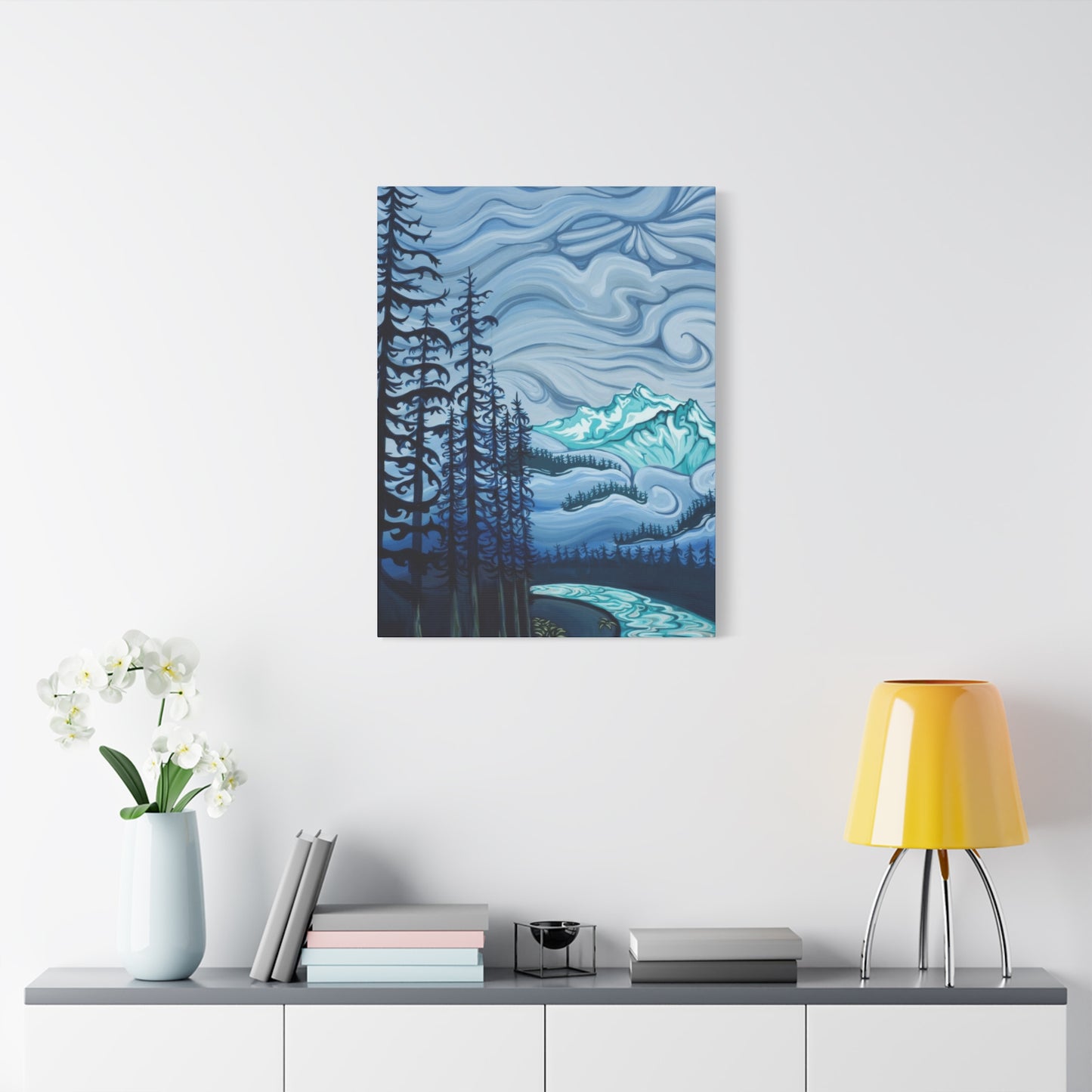 Forest Blue Swirly Sky Wall Art & Canvas Prints