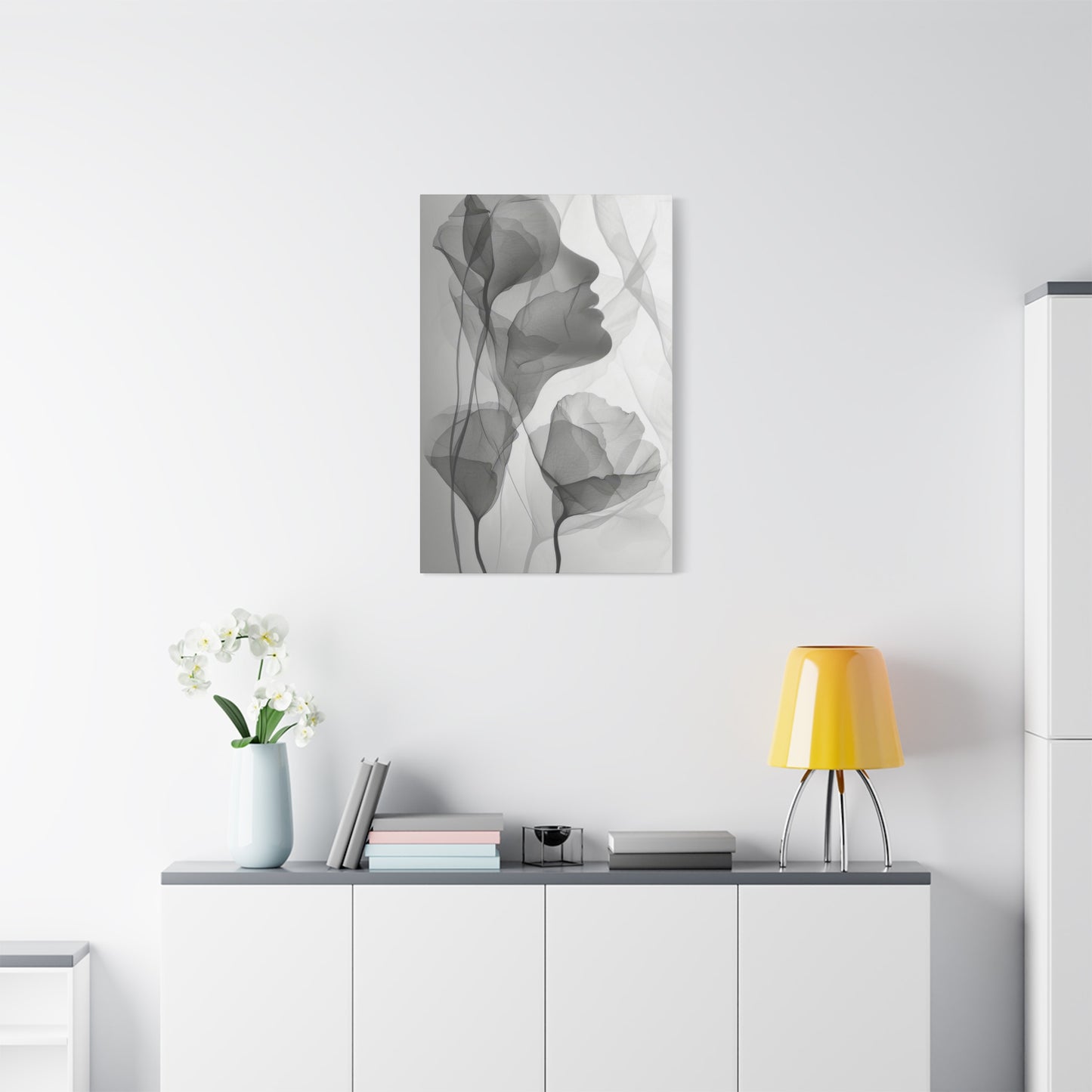 Flowers Light Grey Wall Art & Canvas Prints