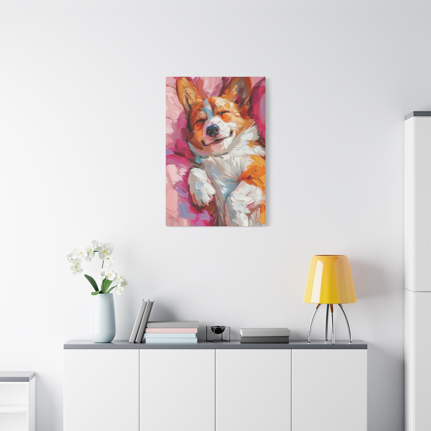 Sleeping Happy Dog Wall Art & Canvas Prints