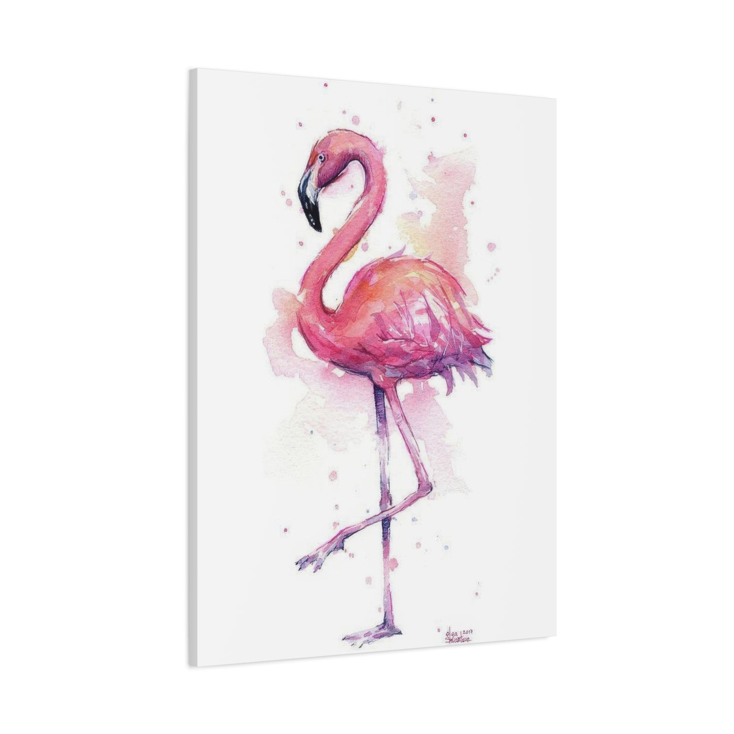 Flamingo Pink Watercolor Wall Art & Canvas Prints