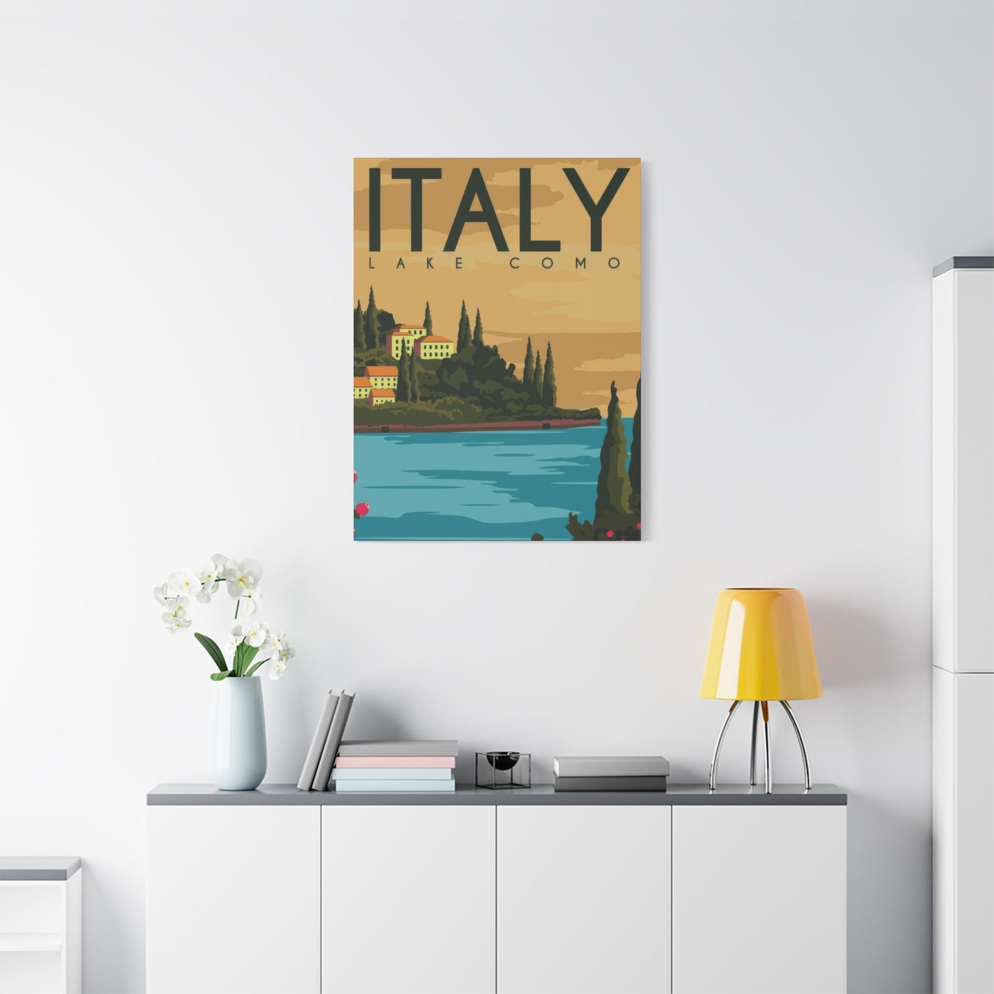 Lake Como Italy Yellow Wall Art & Canvas Prints
