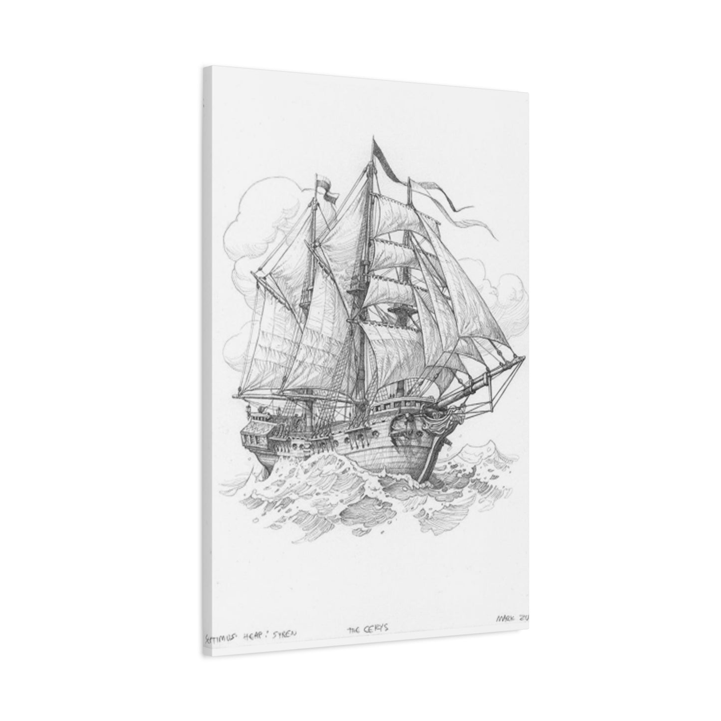 Sailing Ship Drawing Wall Art & Canvas Prints
