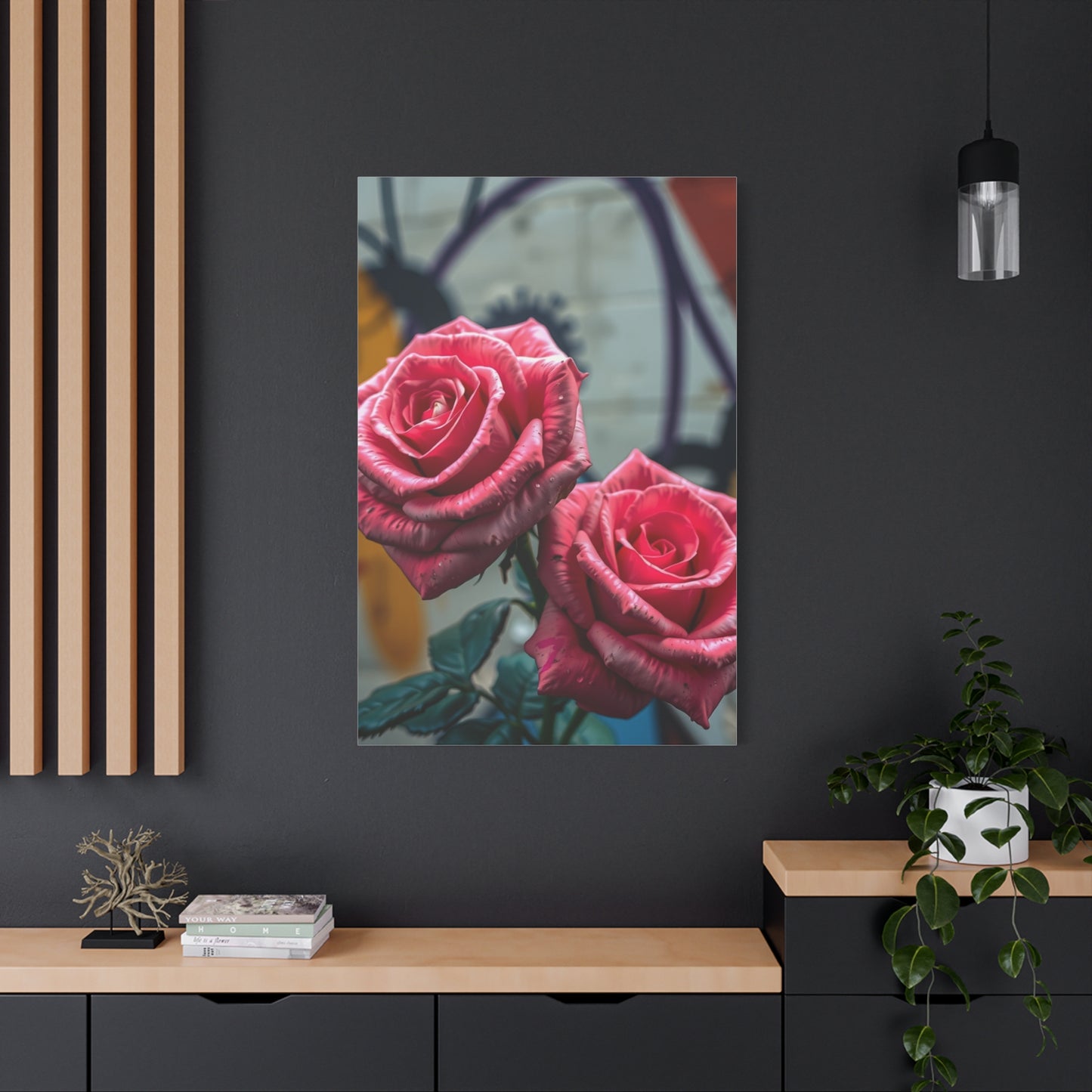 Floral Graffiti Elegance Wall Art & Canvas Print