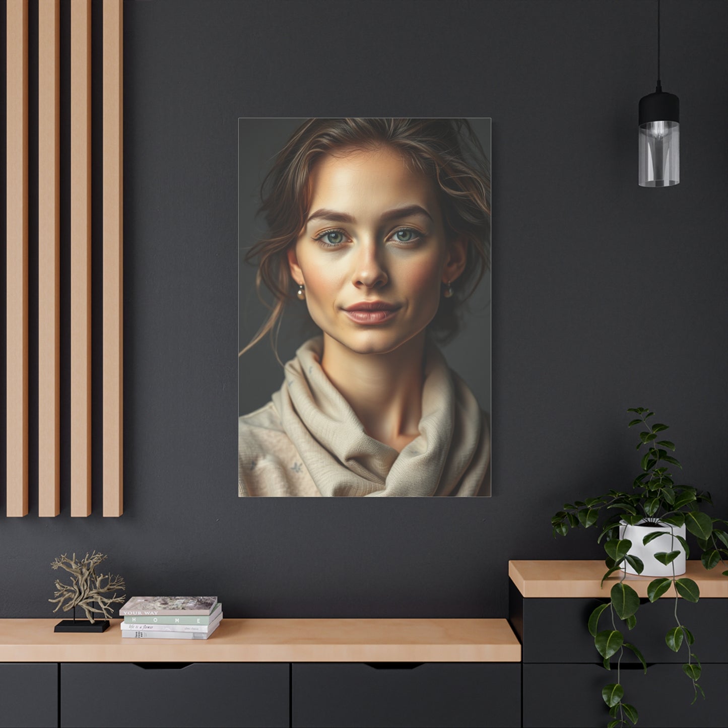 Vision Taupe, Linen, and Gray Art Art Wall Art & Canvas Print