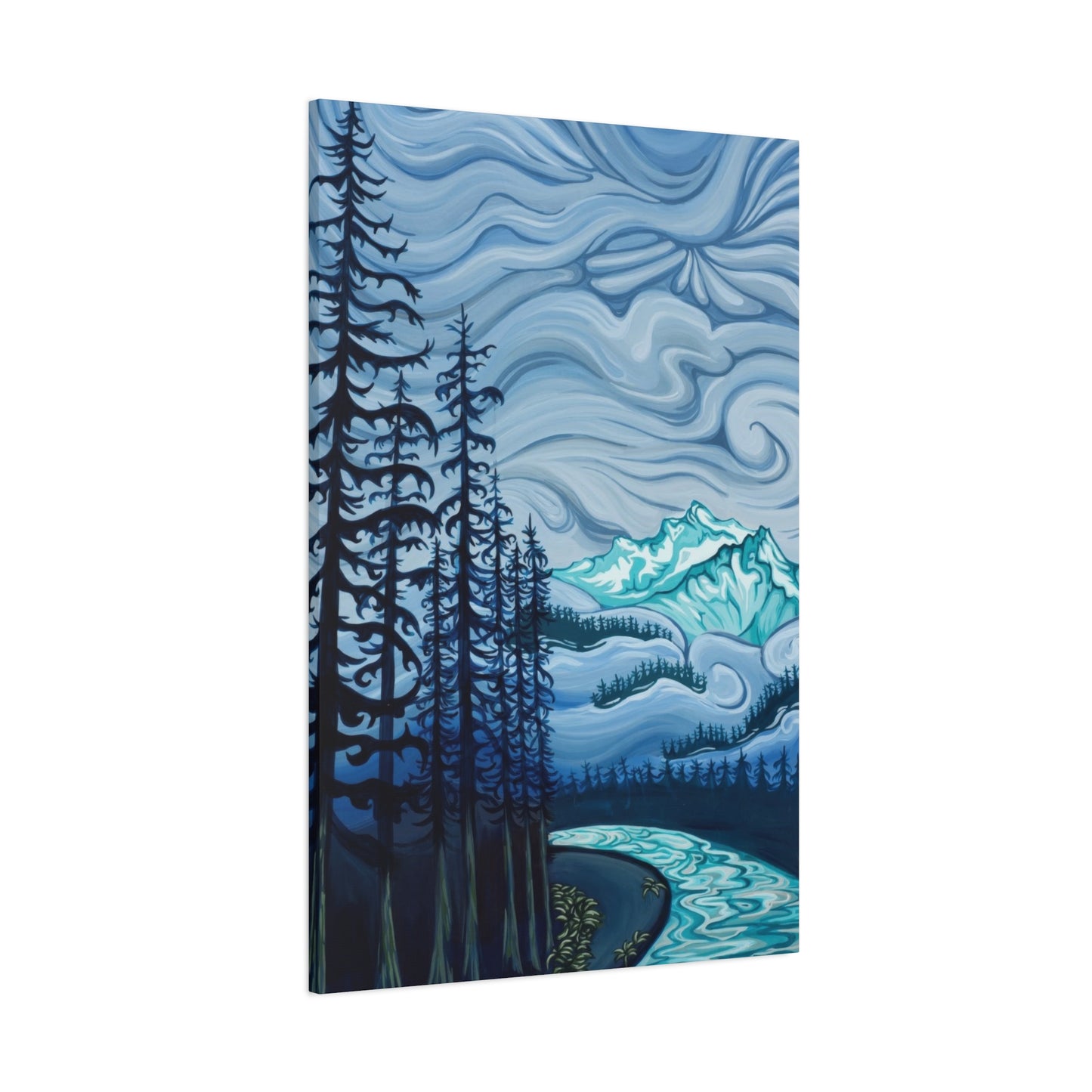Forest Blue Swirly Sky Wall Art & Canvas Prints
