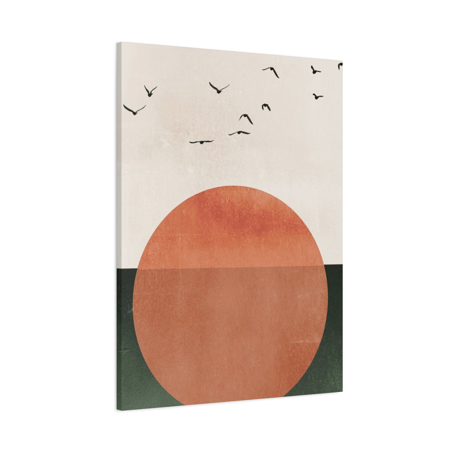 Big sun and Flying Birds Wall Art & Canvas Prints