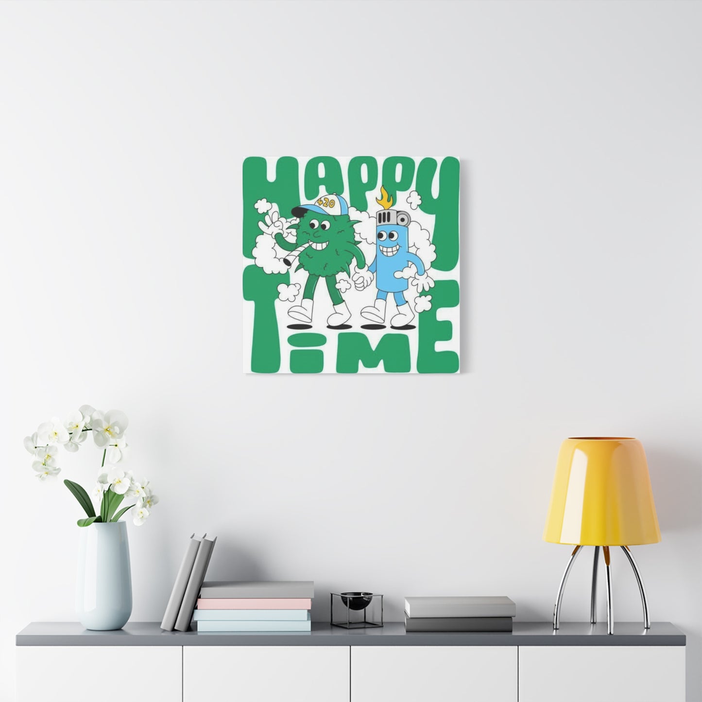 Happy Time Marijuana Wall Art & Canvas Prints