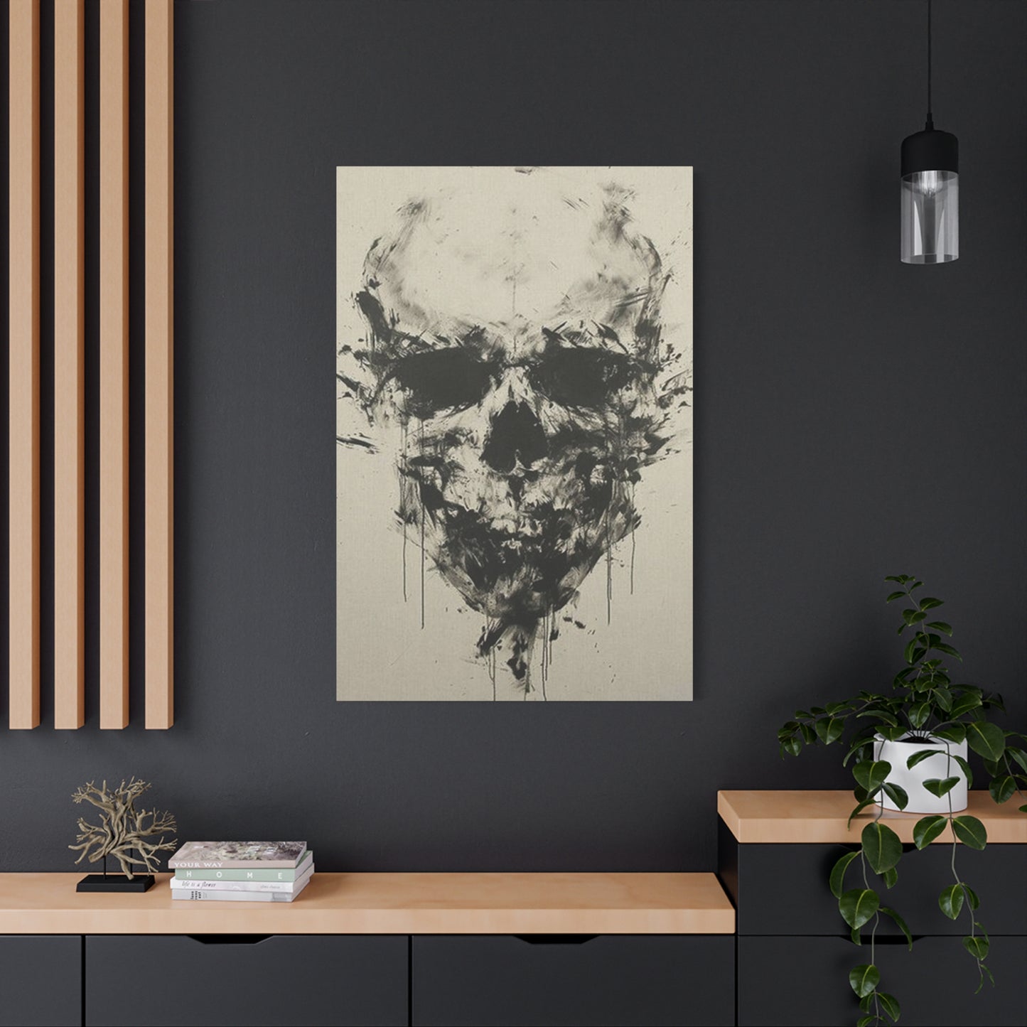 Skull Charcoal Drawing Wall Art & Canvas Prints