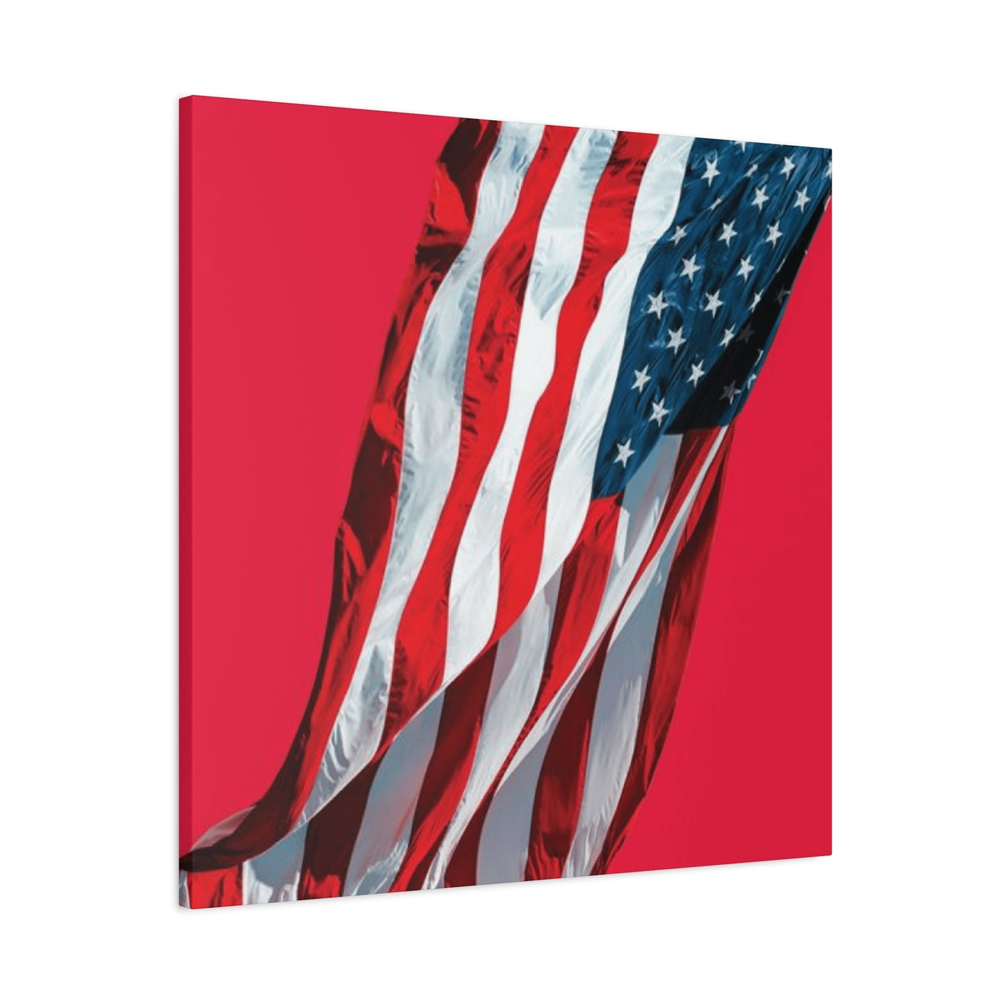 American Flag in Red Background Wall Art & Canvas Prints