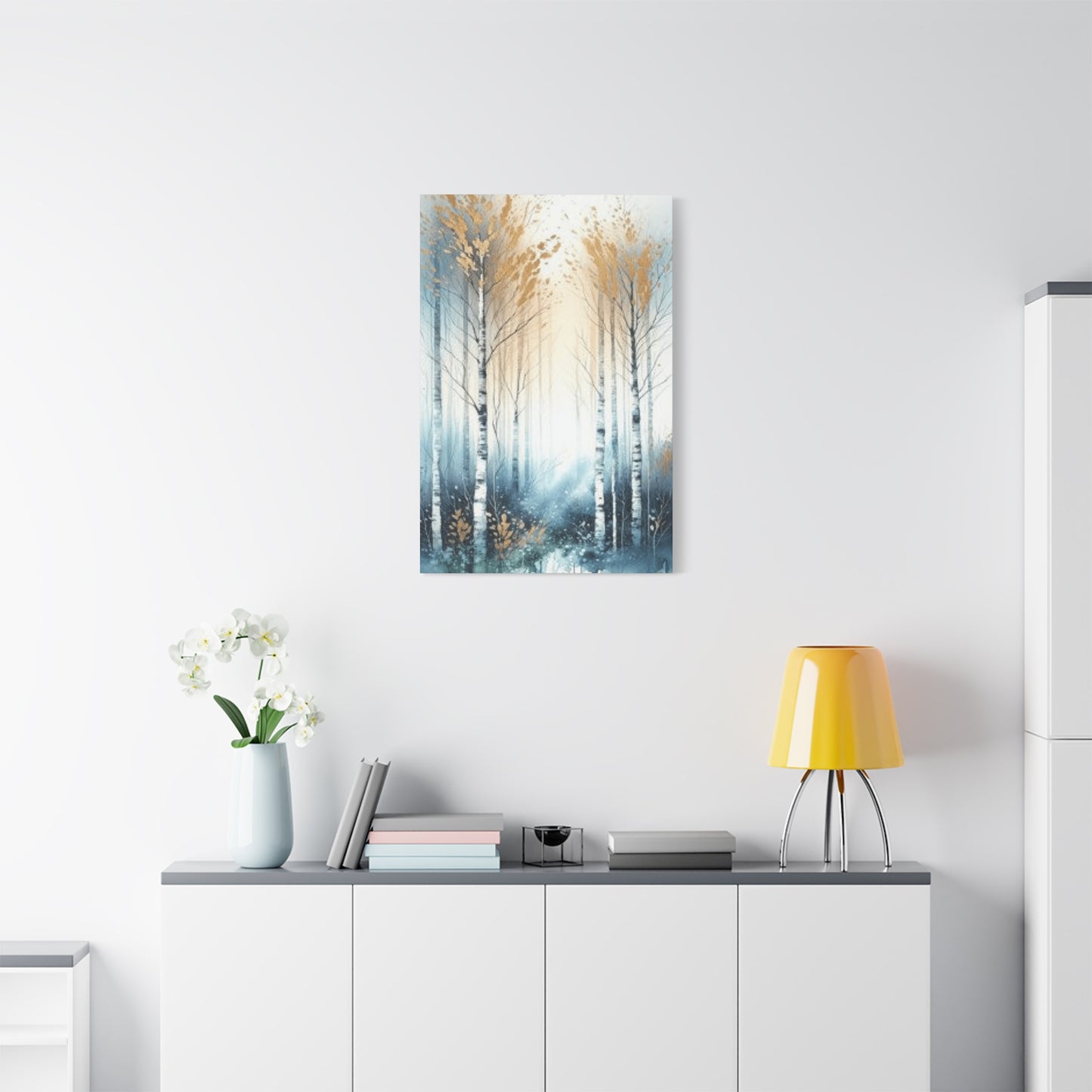 Bright Birch Trees Painting Wall Art & Canvas Prints