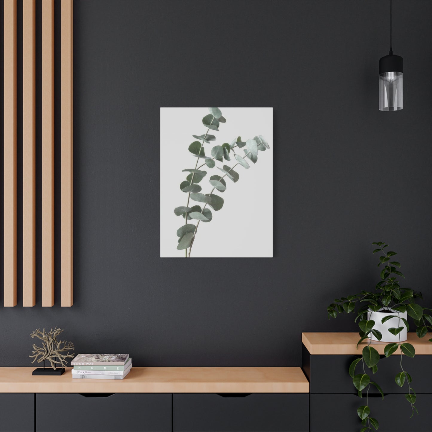 Eucalyptus Plant Dark Green Desaturate Wall Art & Canvas Prints
