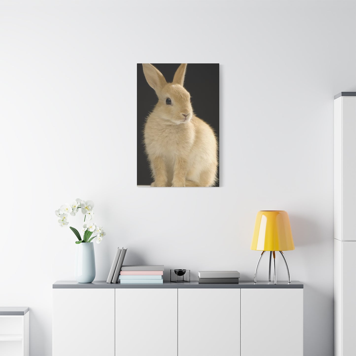 Small White Rabbit Wall Art & Canvas Prints