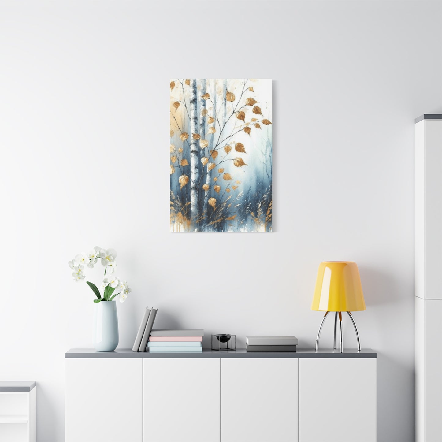 Birch Tree Trunk and Leaves Wall Art & Canvas Prints