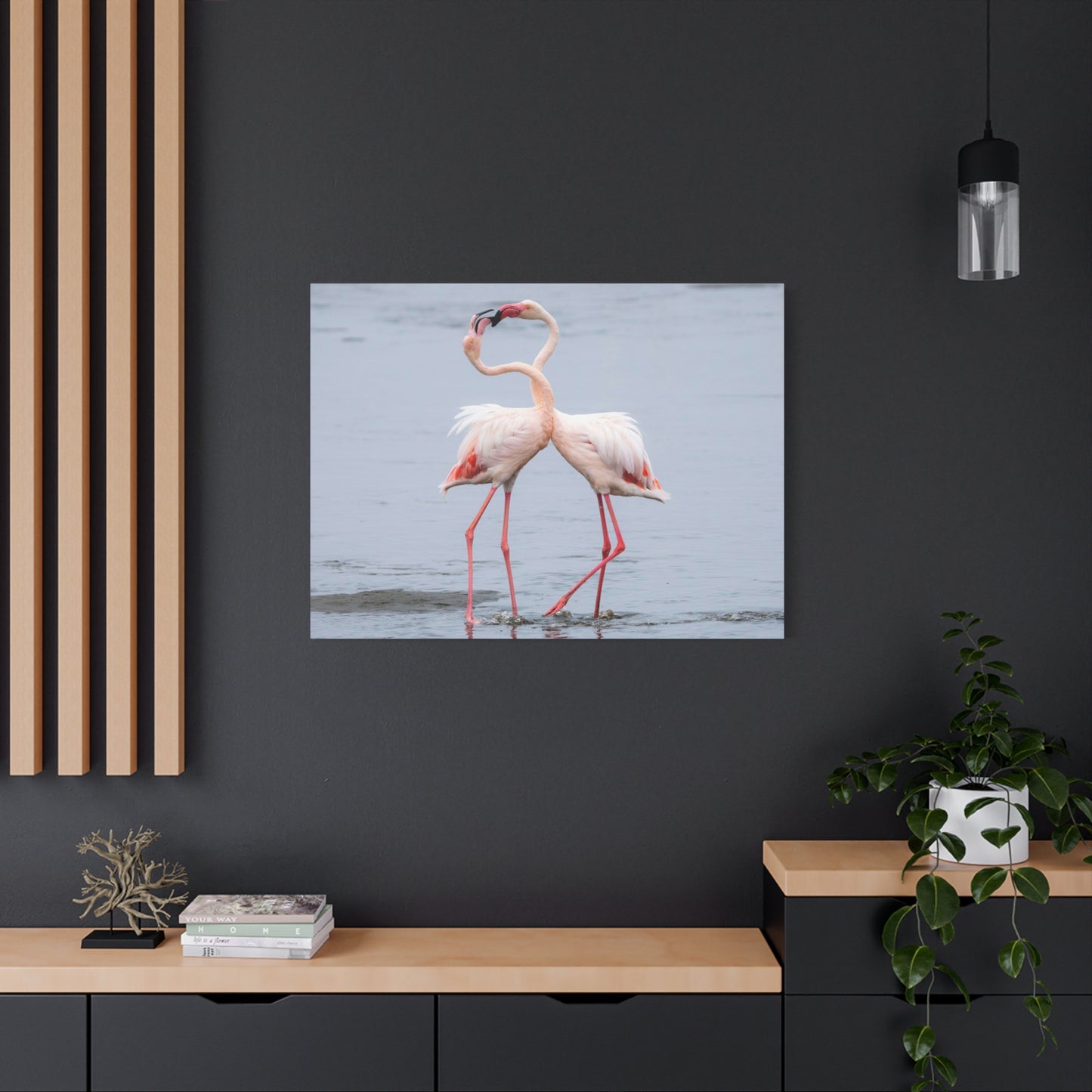 Pink Flamingo Love Wall Art & Canvas Prints