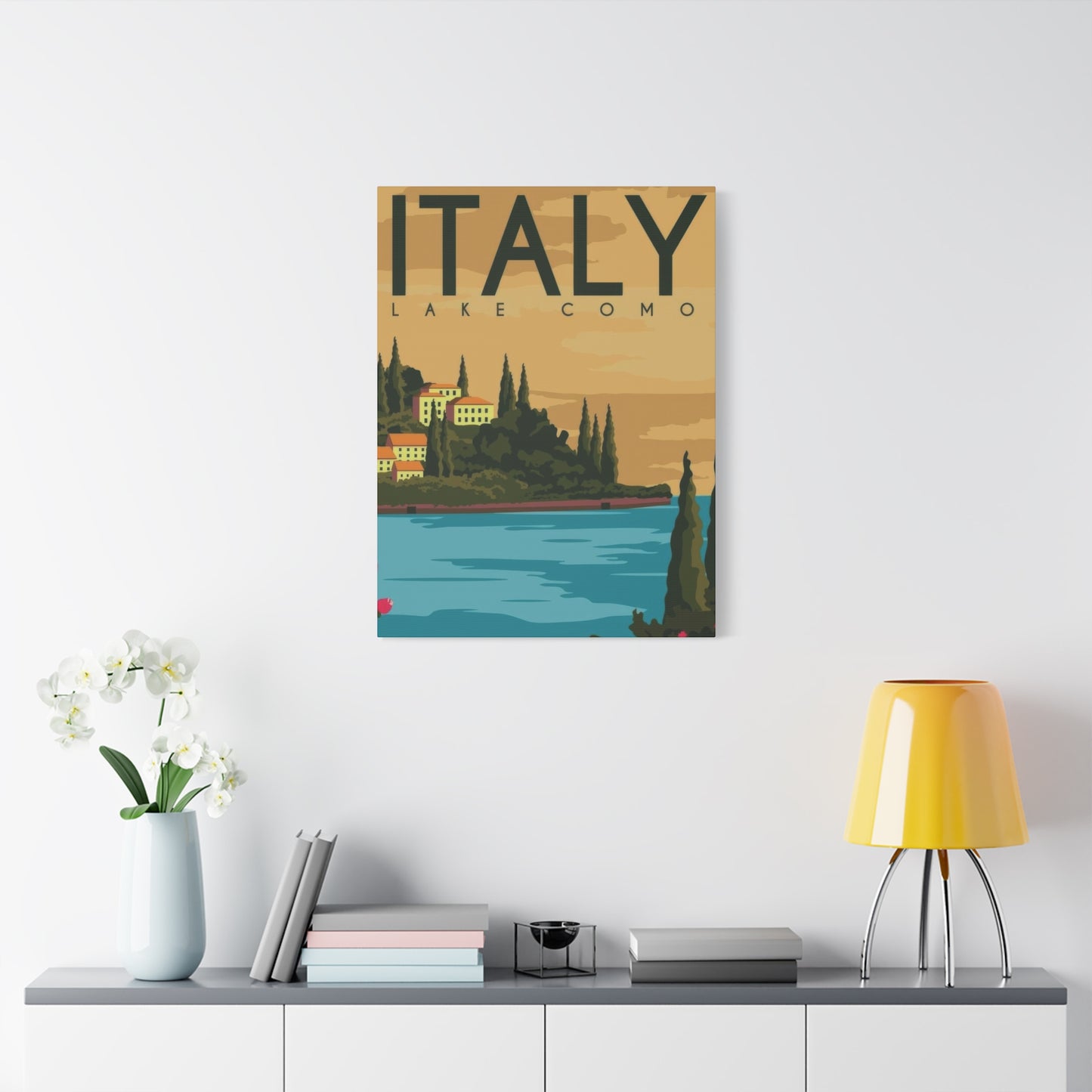 Lake Como Italy Yellow Wall Art & Canvas Prints