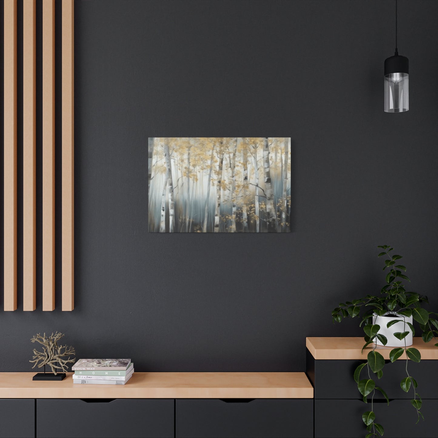Close Birch Trees Painting Wall Art & Canvas Prints