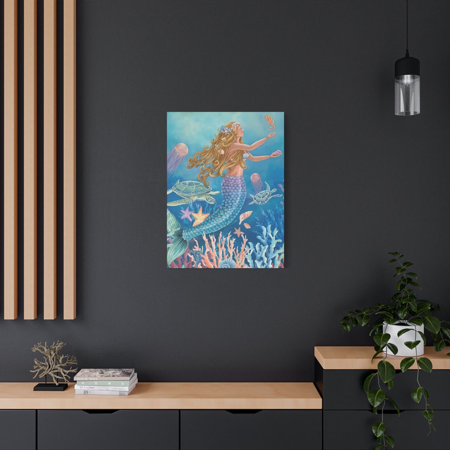 A Mermaid Playing In The Ocean Wall Art & Canvas Prints