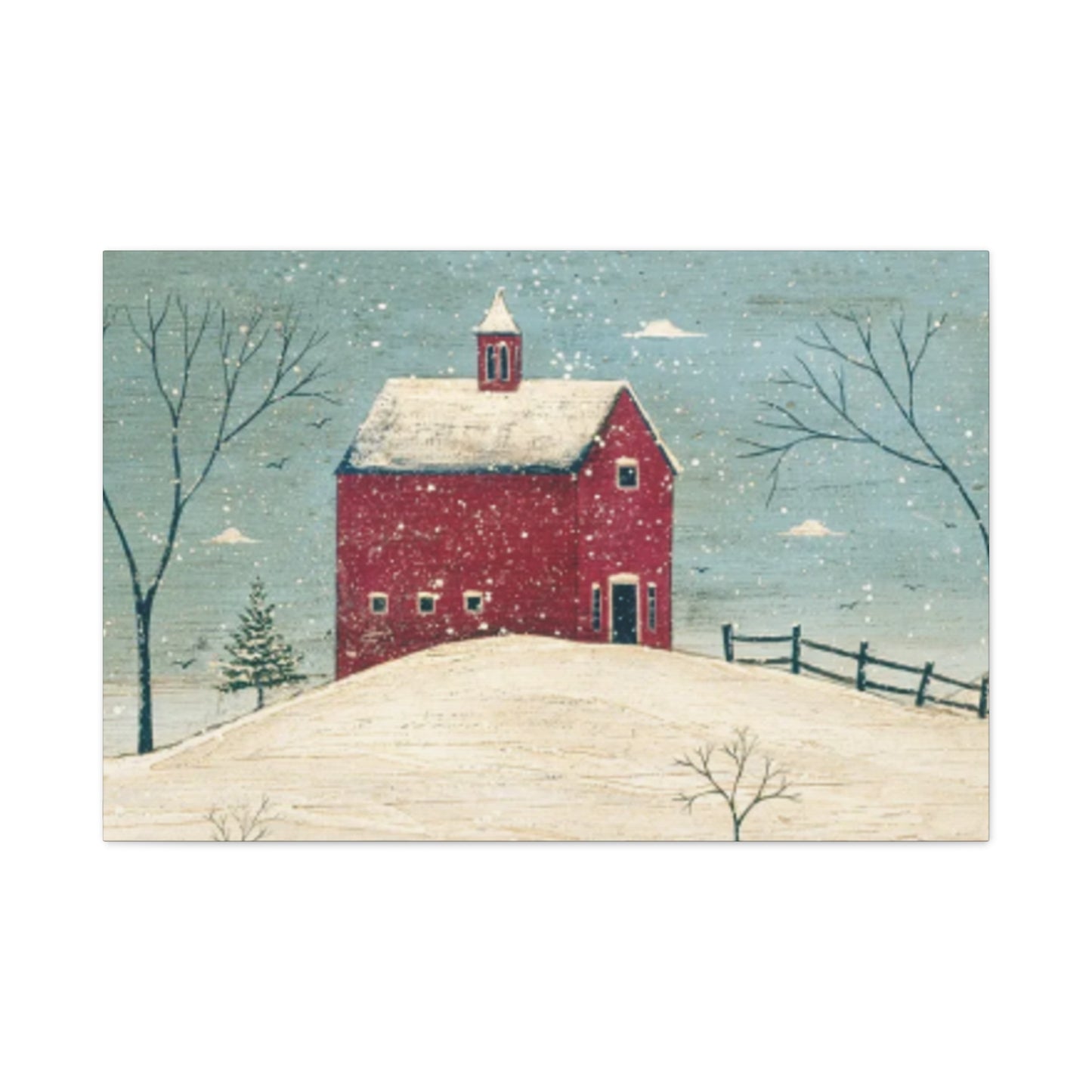 Red Snow House Kimble Warren Wall Art & Canvas Prints