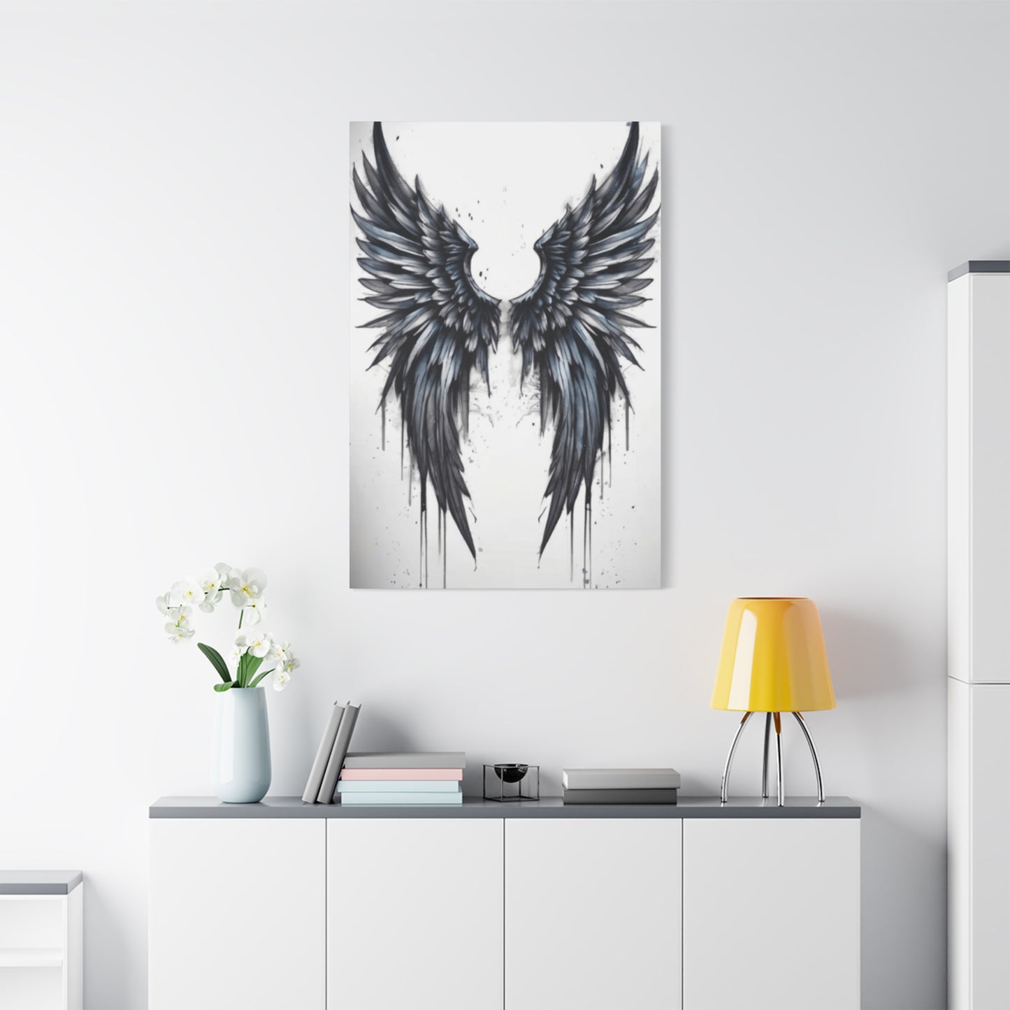 Dark Blue Angel Wings Wall Art & Canvas Prints