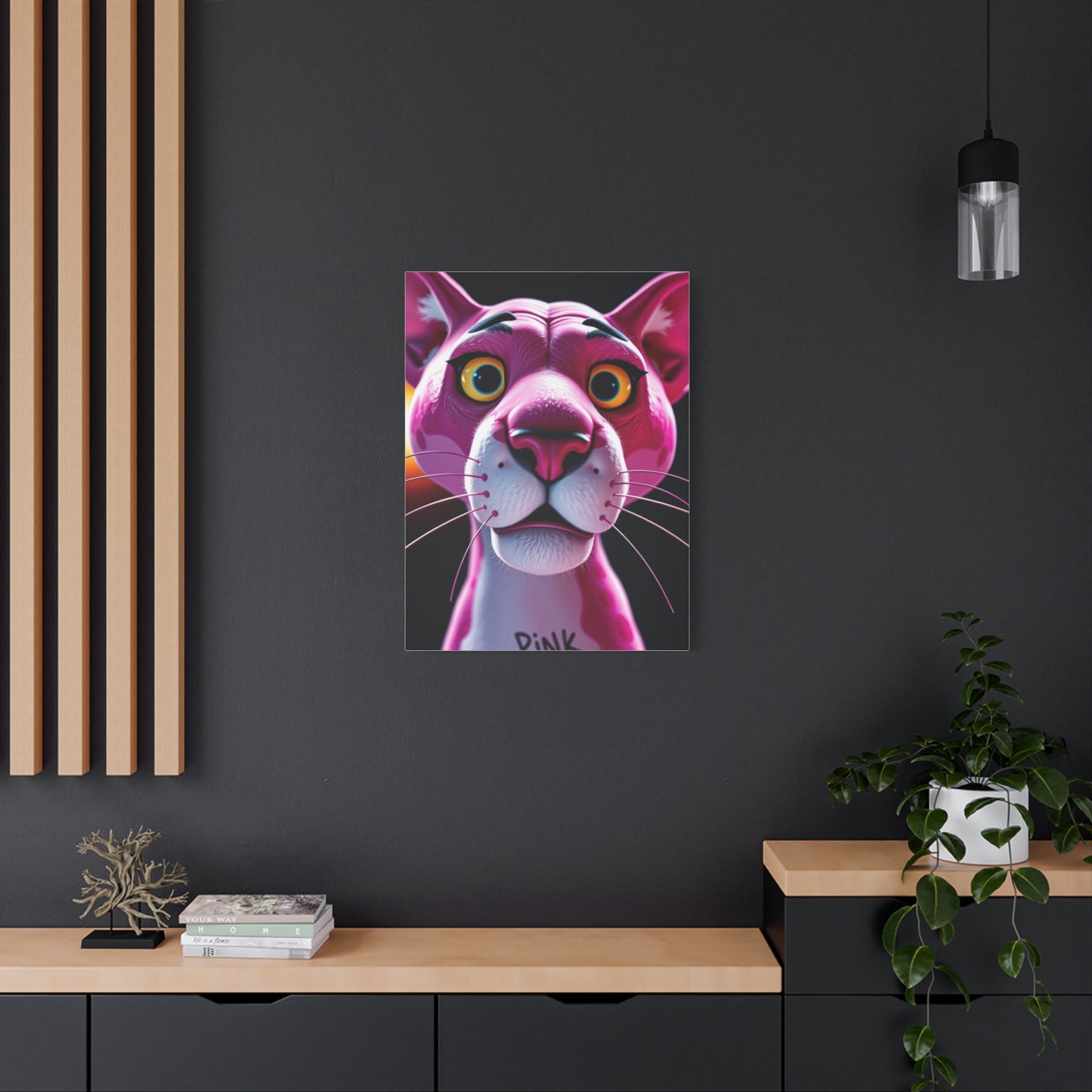Pink Grace Panther Canvas Wall Art & Canvas Print