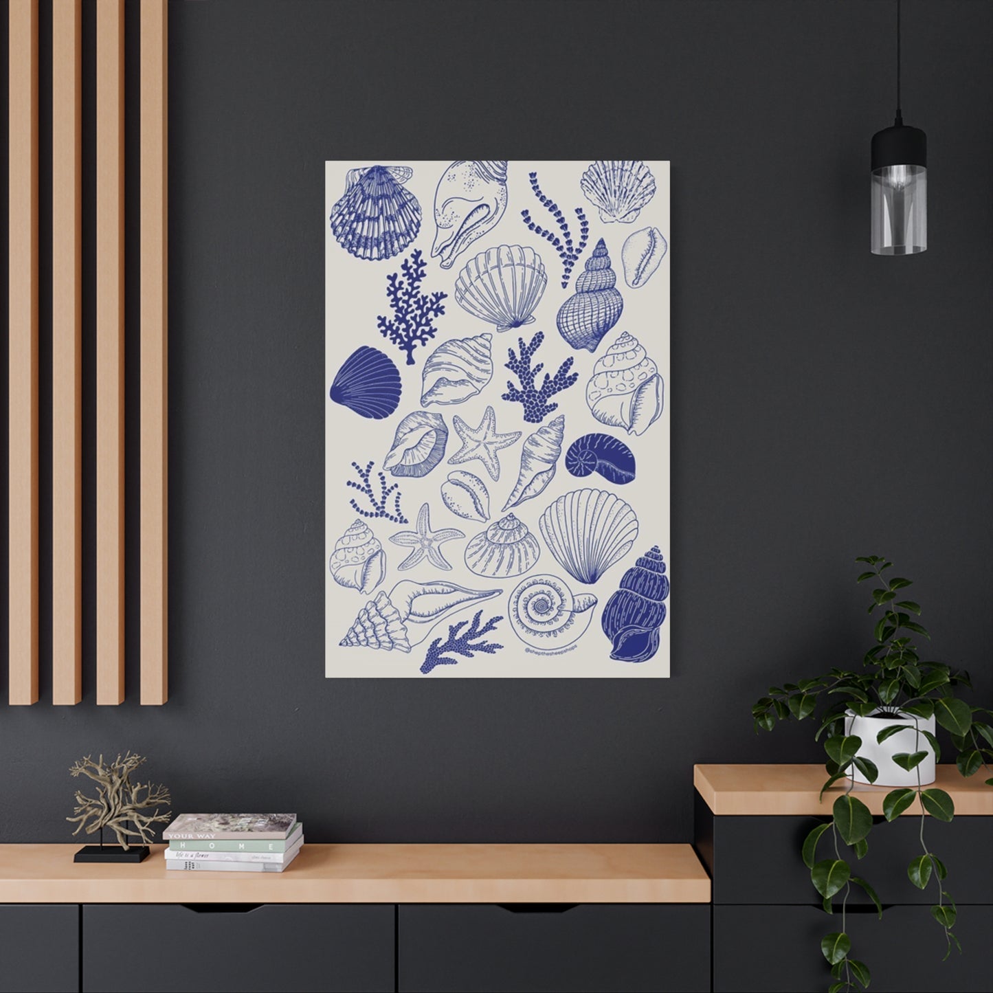 Purple Sea Shell Shape Poster Wall Art & Canvas Prints